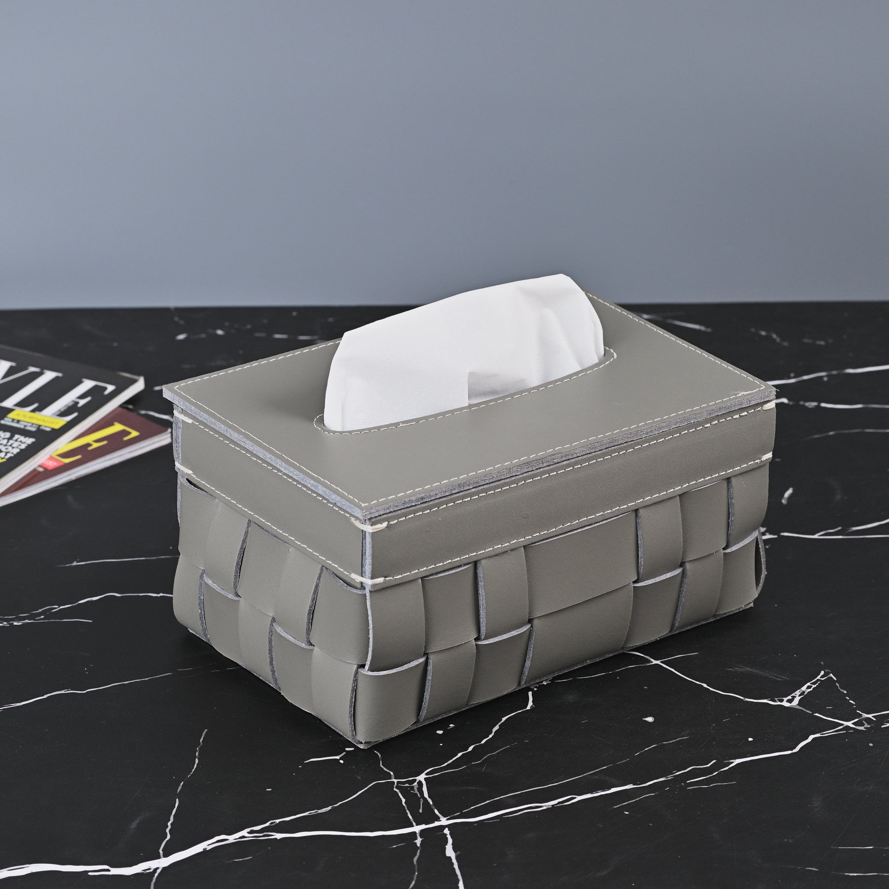 LEATHER TISSUE BOX-RECTANGULAR