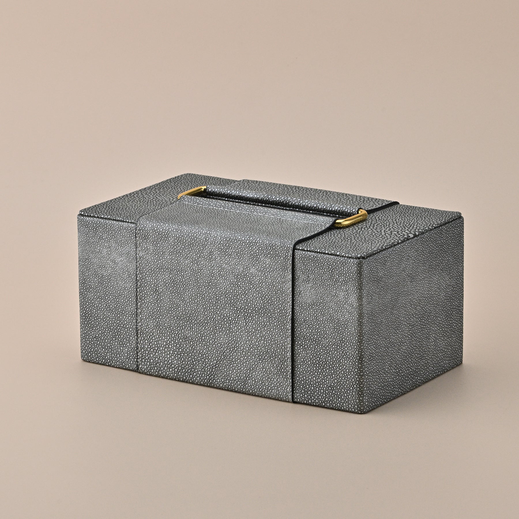 GREY  LEATHER TISSUE BOX