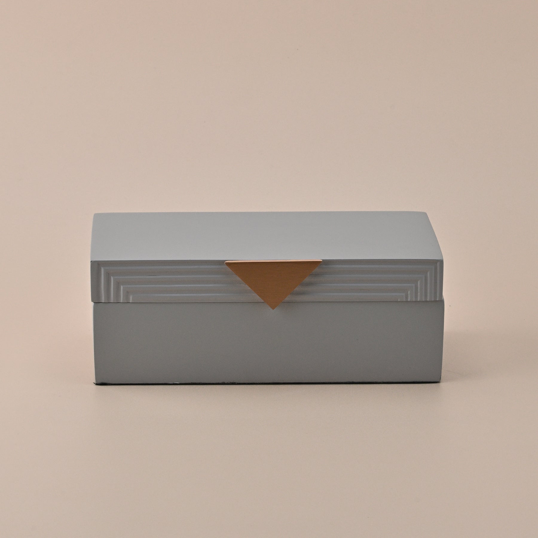 GREY STROAGE BOX  WITH GOLDEN DESIGN HANDLE SMALL