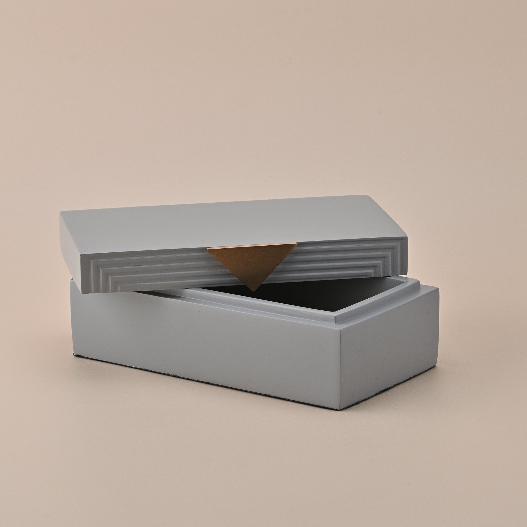 GREY STROAGE BOX WITH GOLDEN DESIGN HANDLE SMALL
