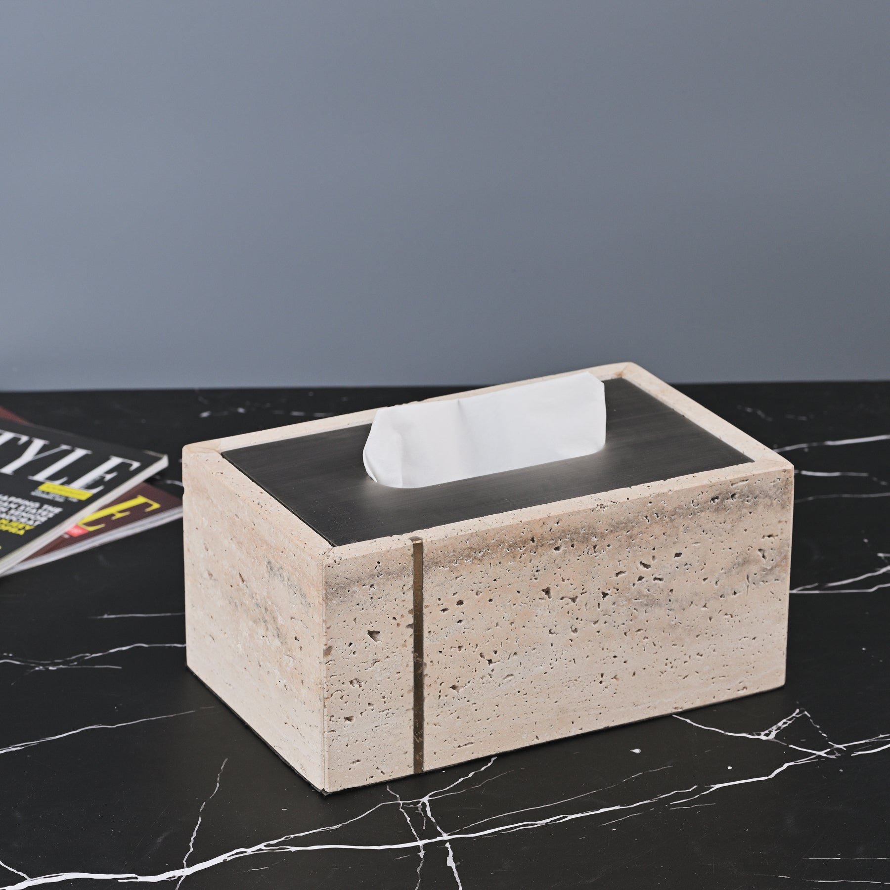 STONE BEIGE TISSUE BOX