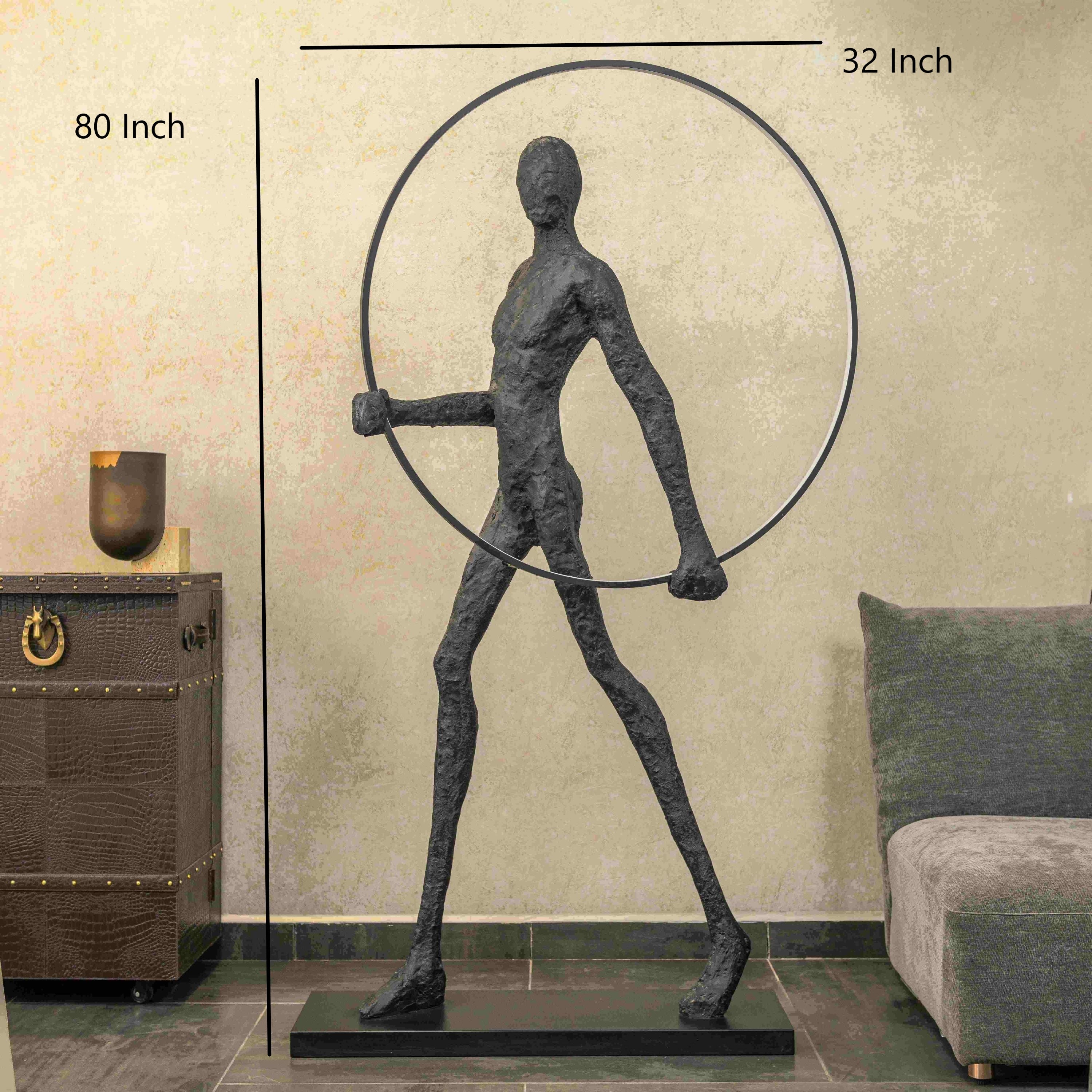 MAN STATUE WITH FRAME