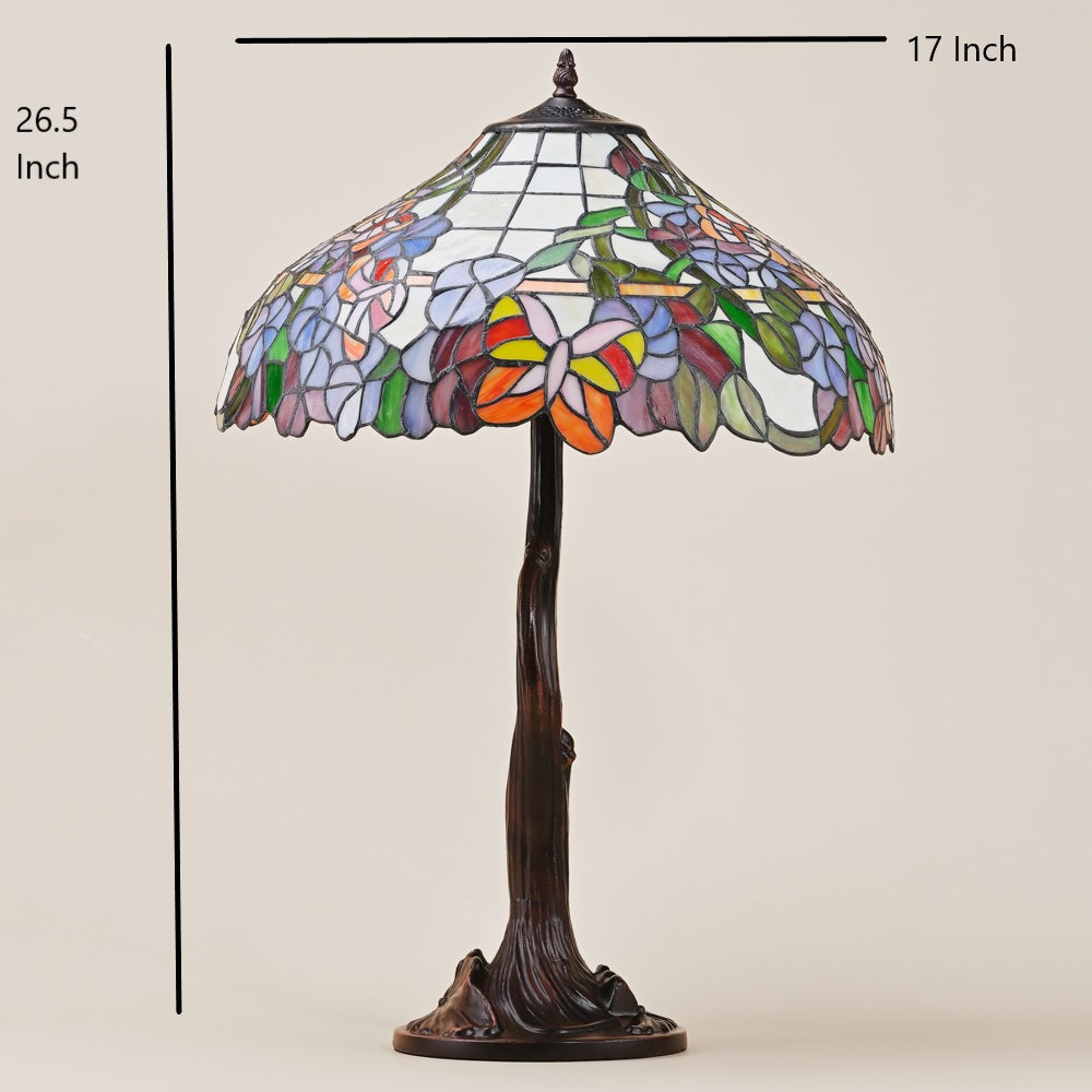 WATER LILY LEADED GLASS TABLE LAMP