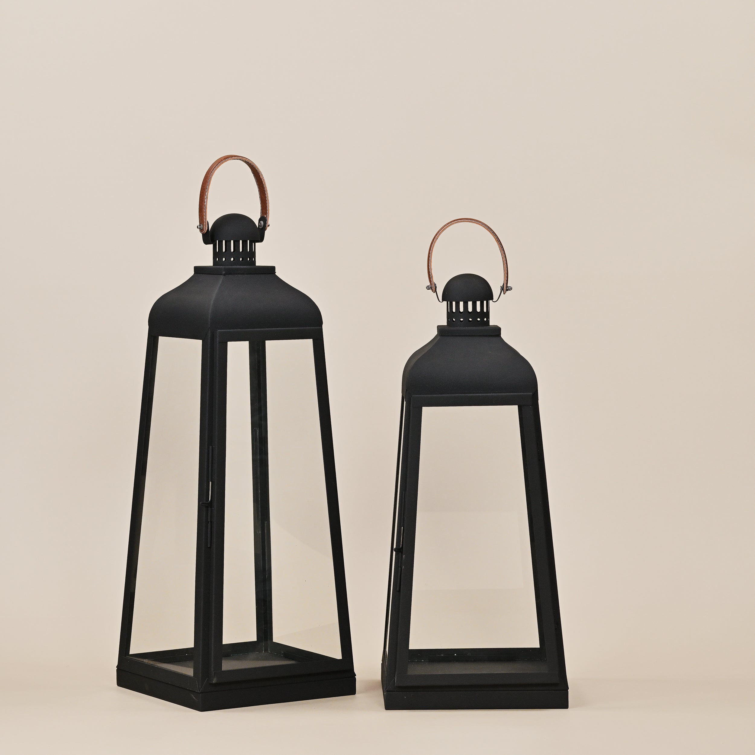 STEEL & GLASS LANTERN  LARGE