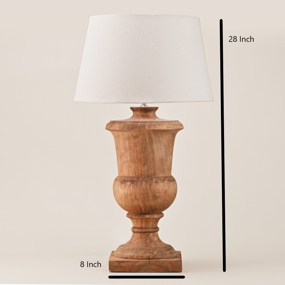 FRENCH STYLE , PATINA FINISH SOLID WOOD TABLE LAMP