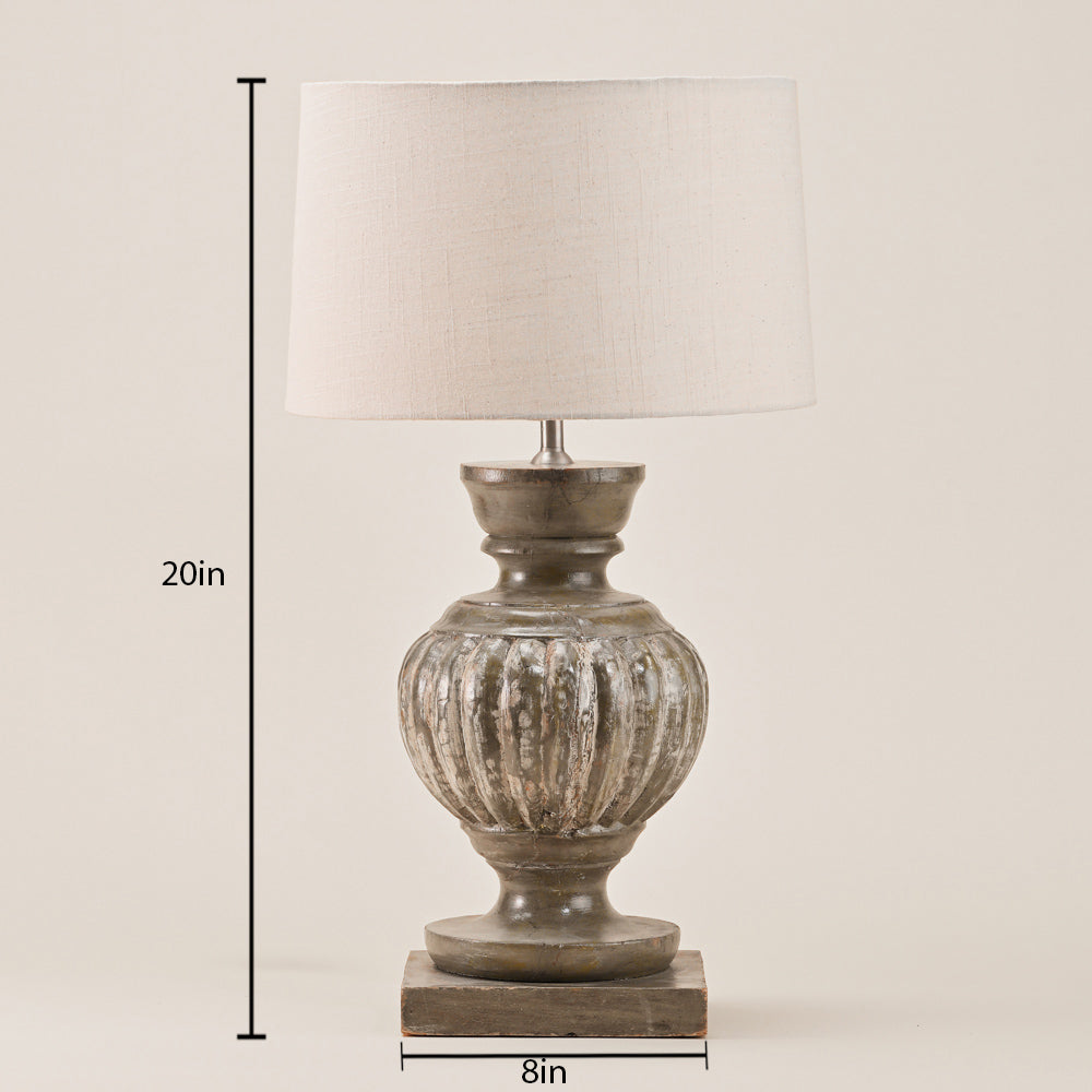 FRENCH STYLE SOLID WOOD TABLE LAMP