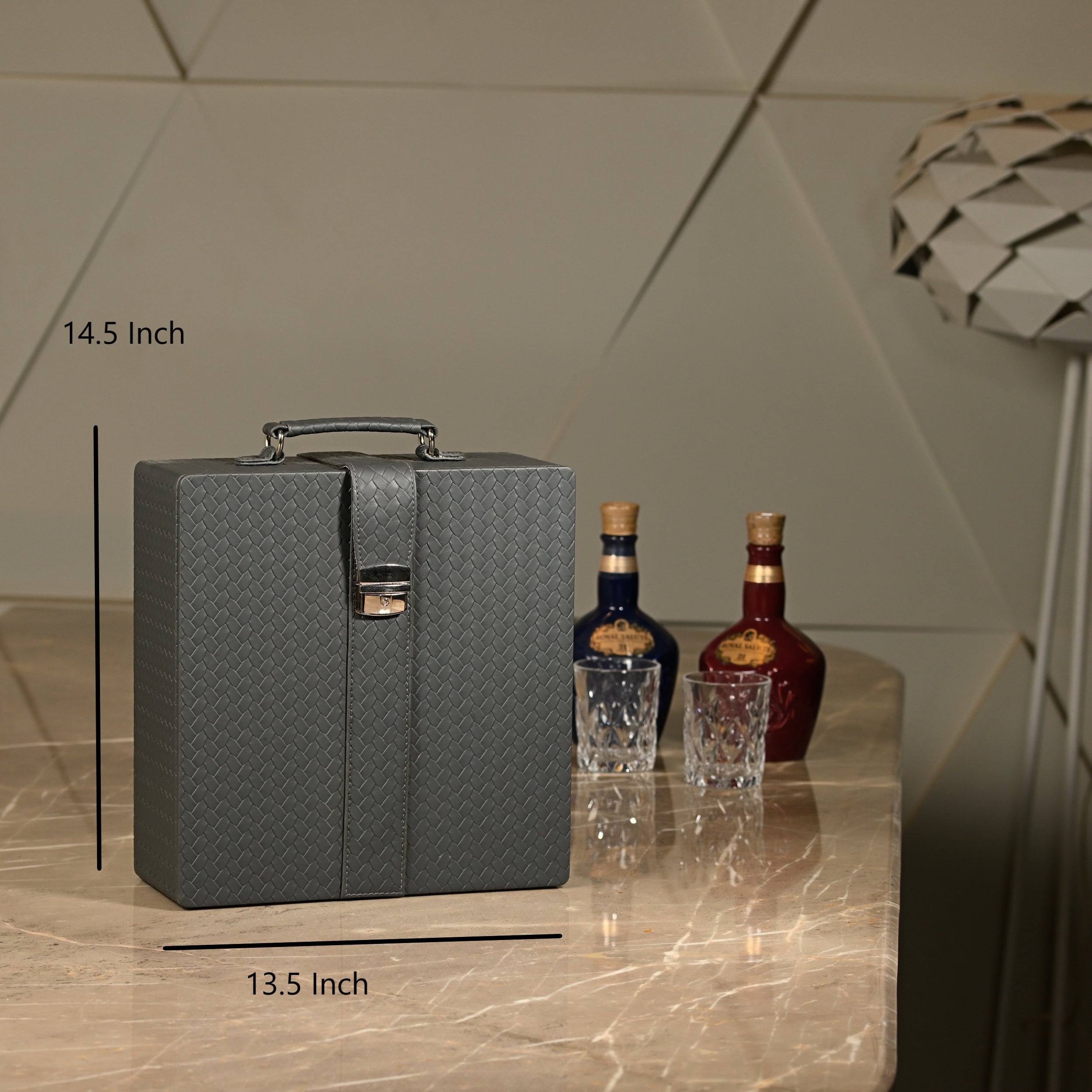 LEATHER BRIEF CASE WINE BOTTLE HOLDER