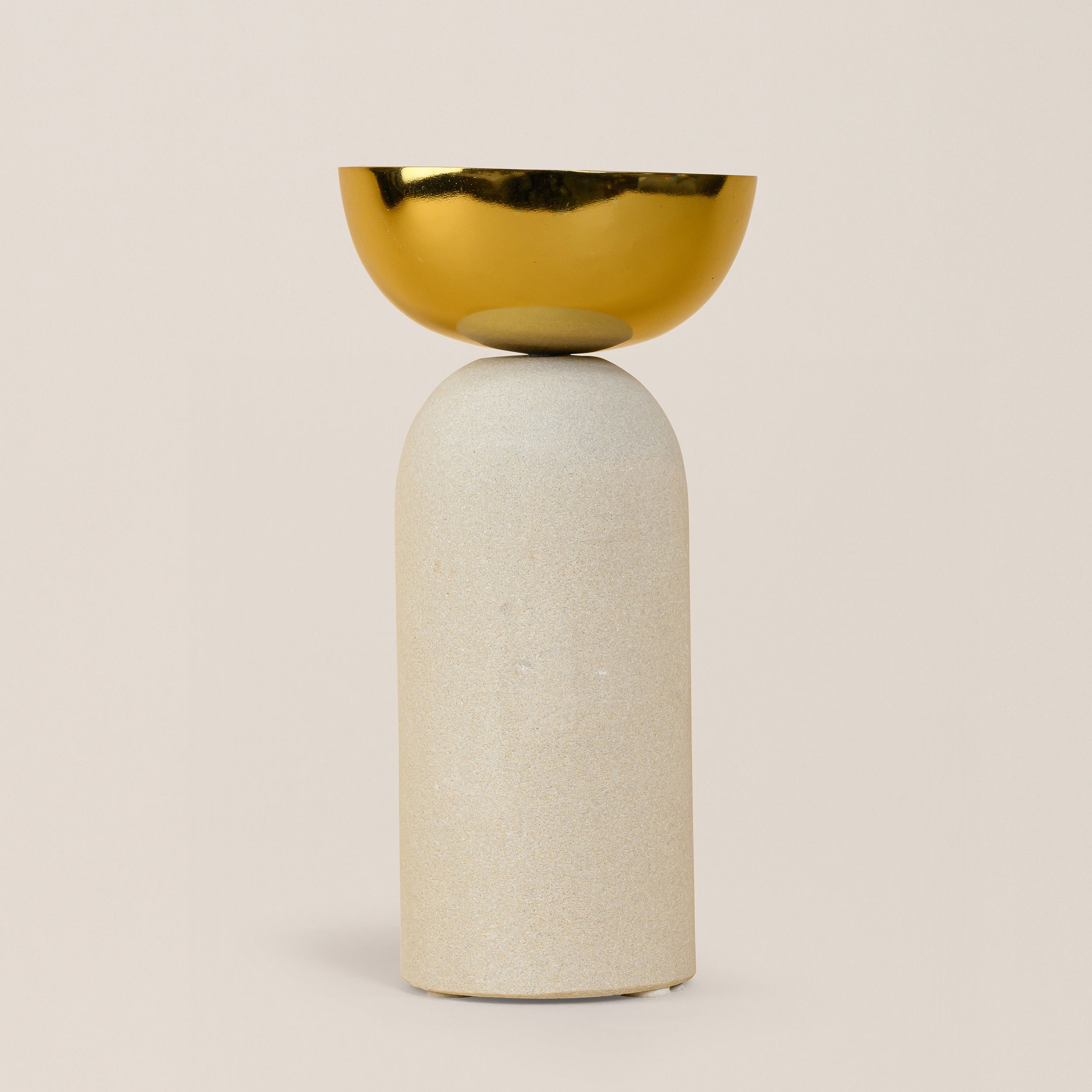 MINT SANDSTONE CUT BALL CANDLE STAND LARGE