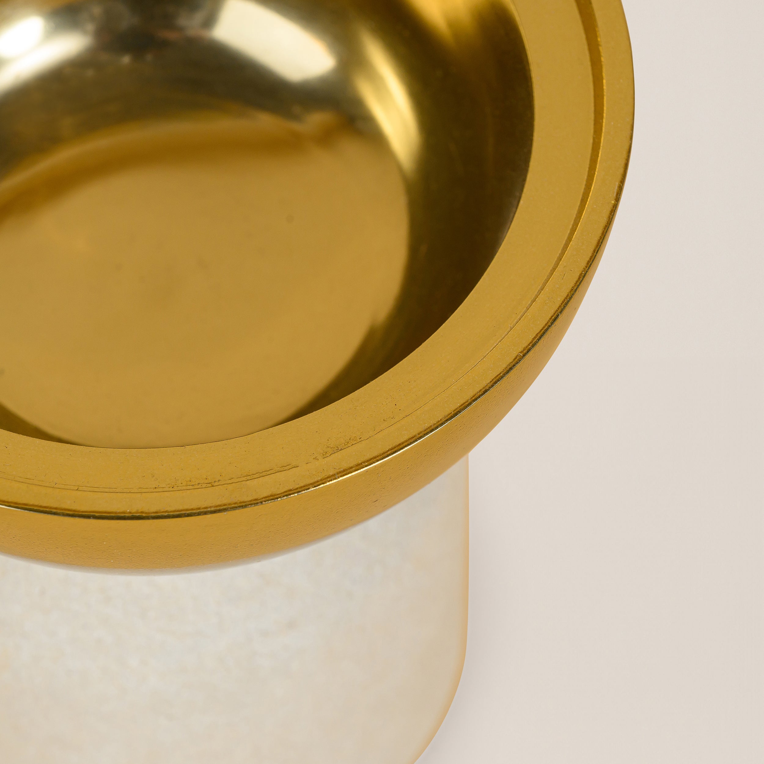 MINT SANDSTONE CUT BALL CANDLE STAND SMALL