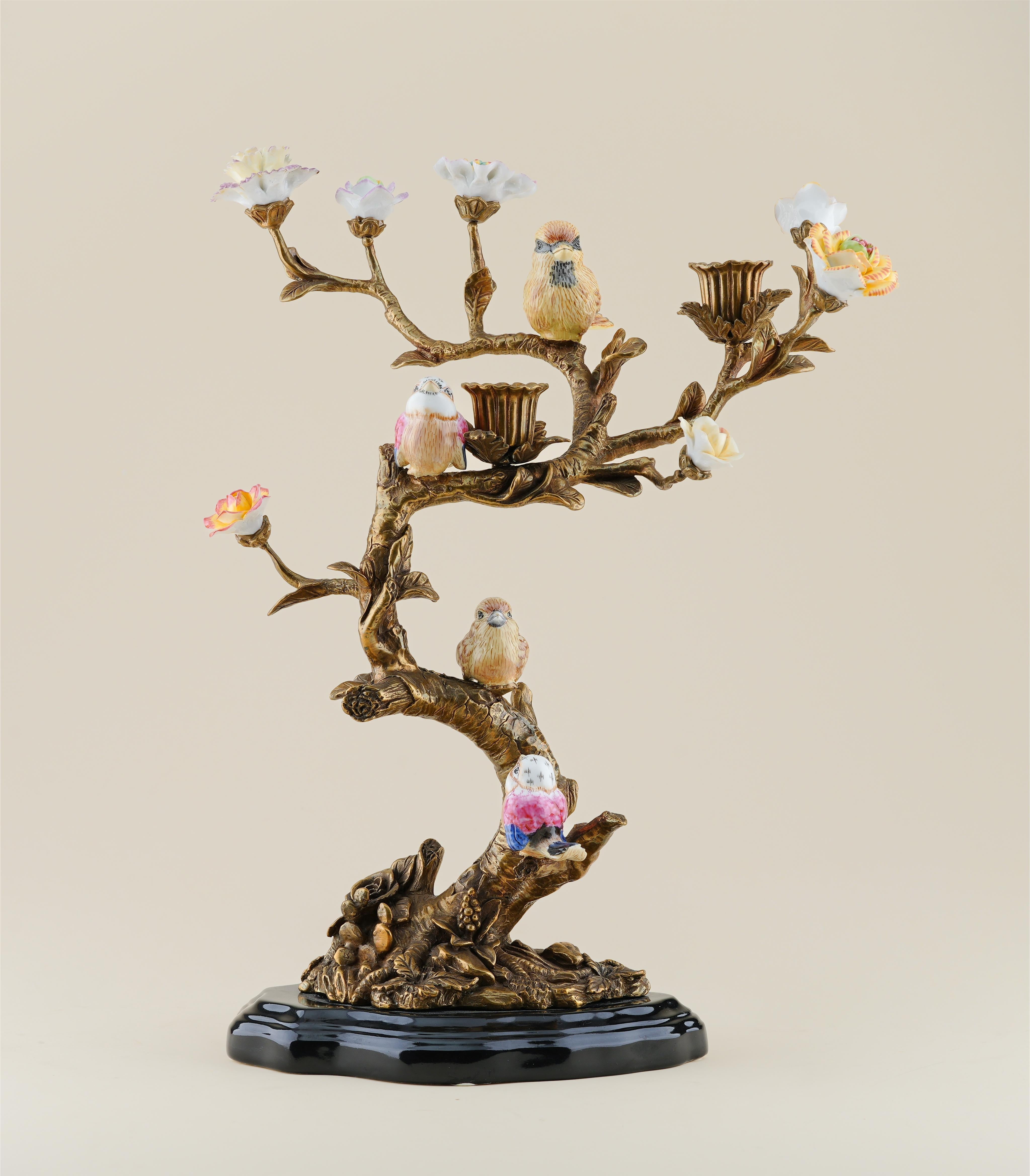 Luxury Crystal Bird Tree Showpiece – Elegant Home Décor by Kasa Holzer