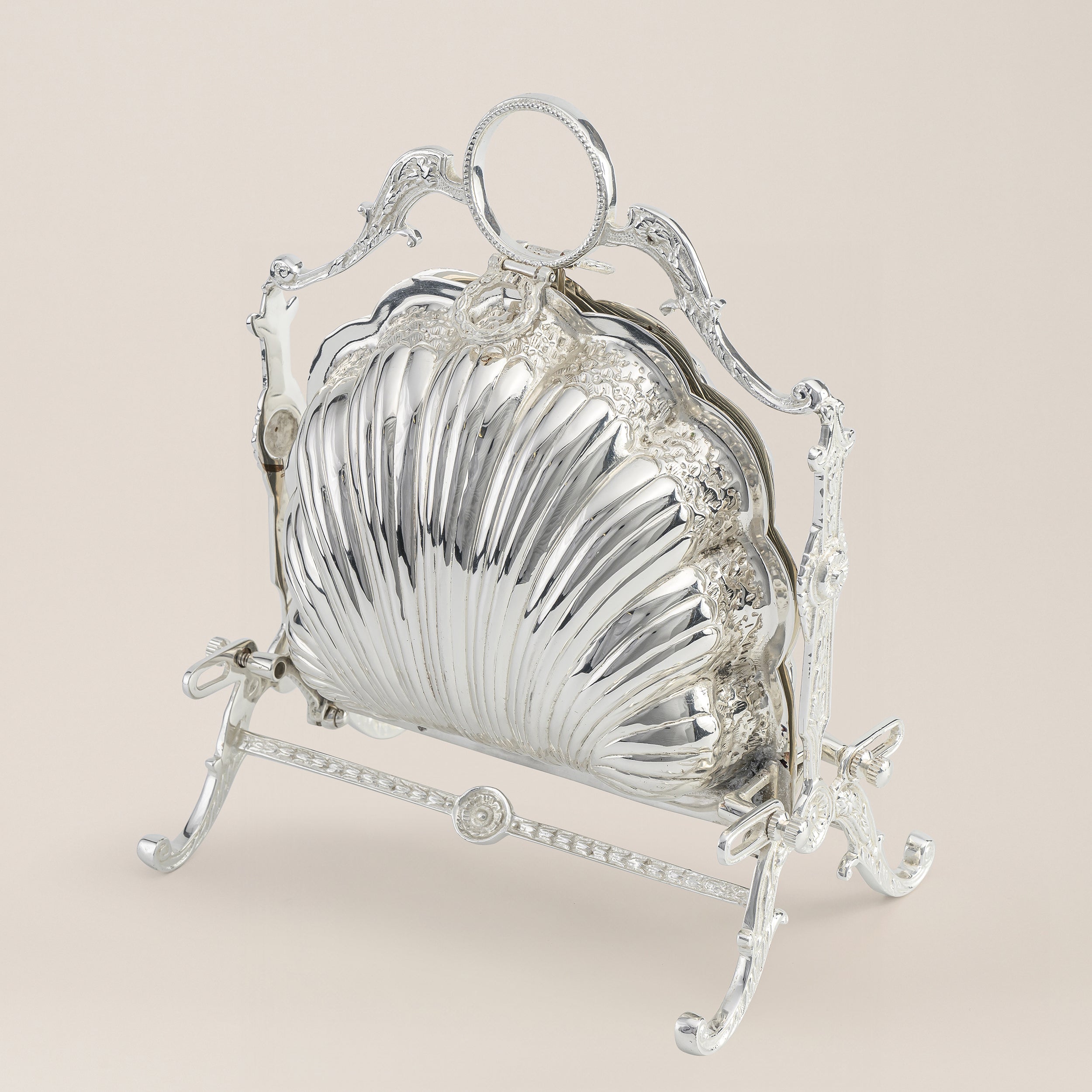Kasa Holzer Gilded Waves Silver Serving Stand Small