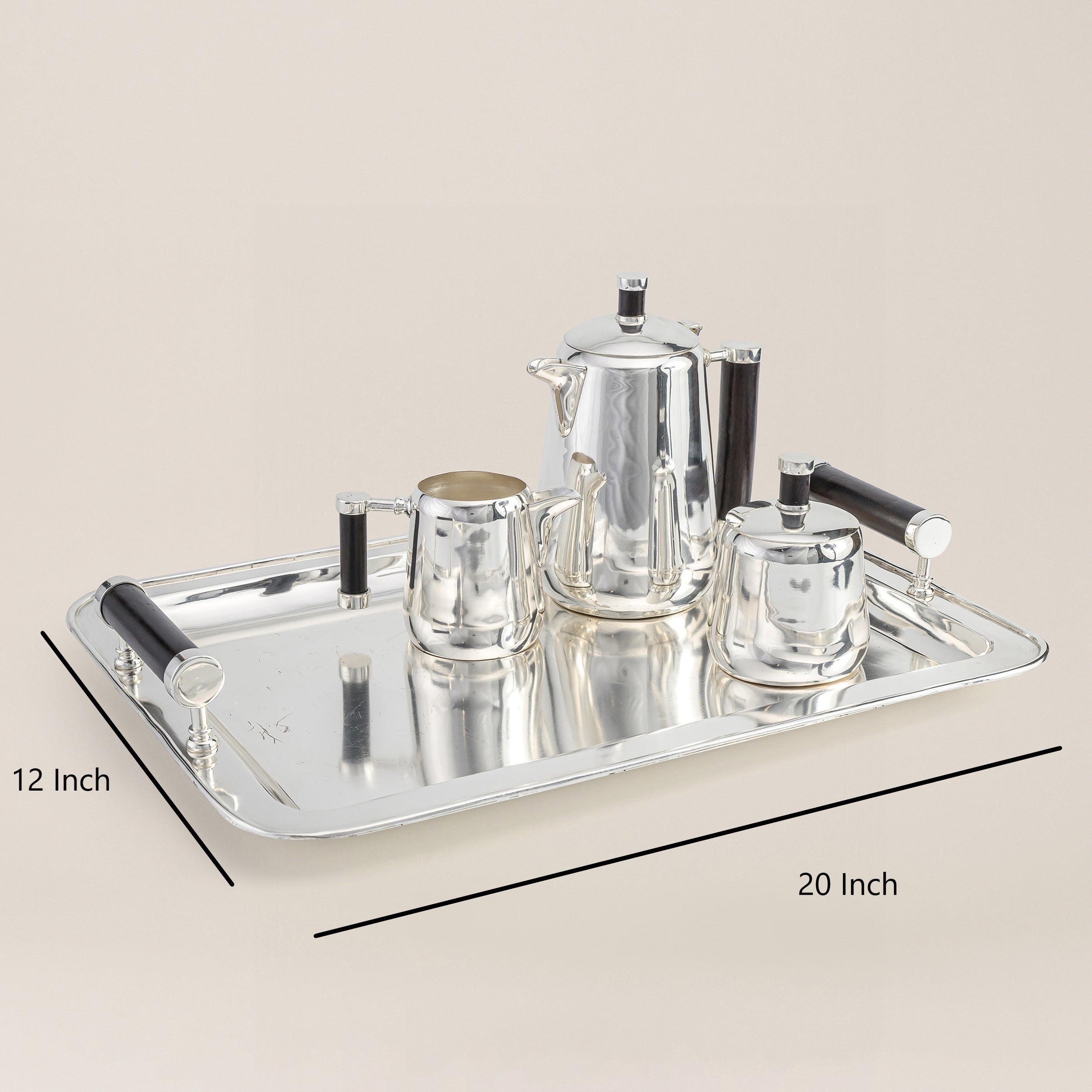 Timeless Allure: Silver-Coated Tea Set of Five with Classic Charm