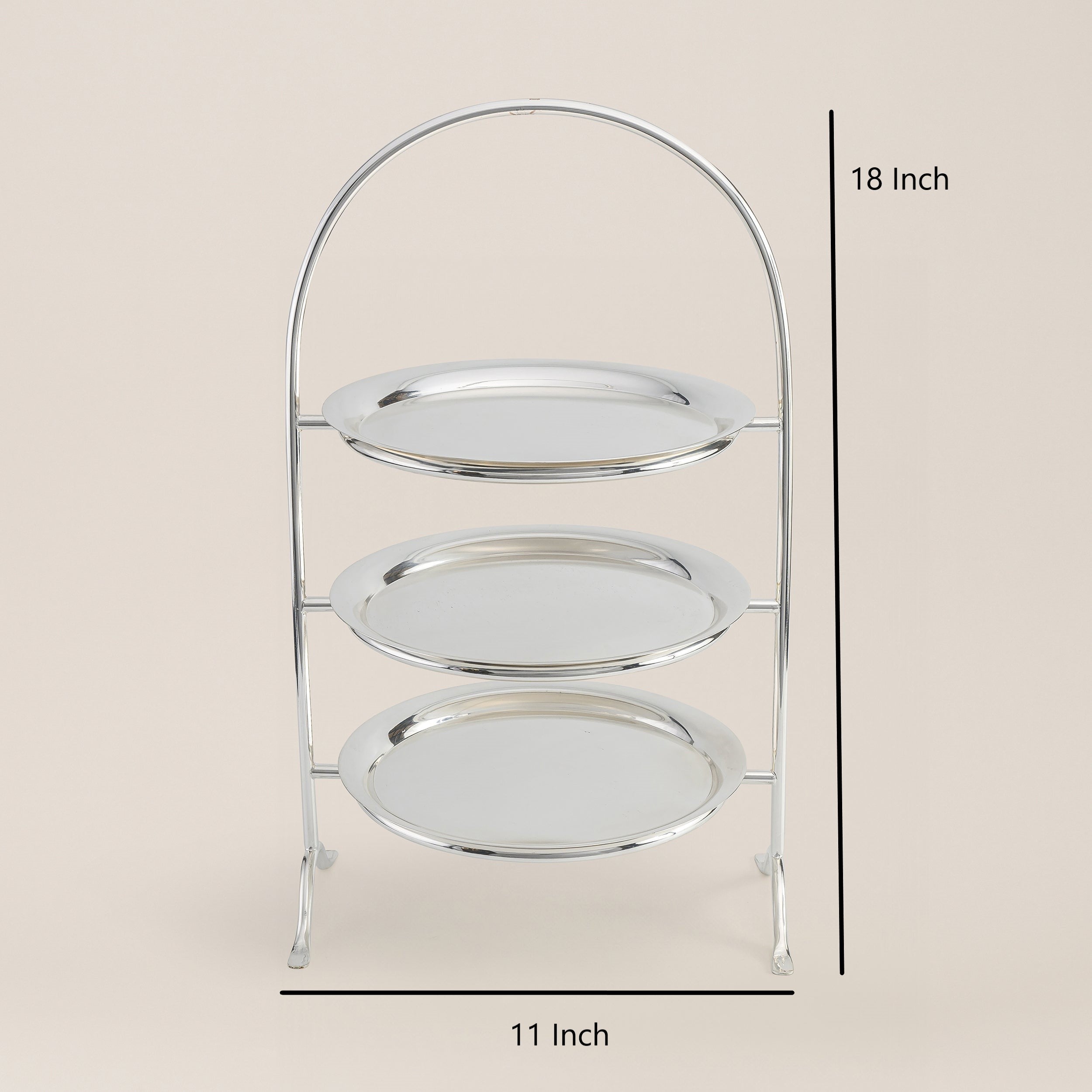 Vintage Inspired Silver-Coated Three Tier Dessert Stand with Timeless Elegance