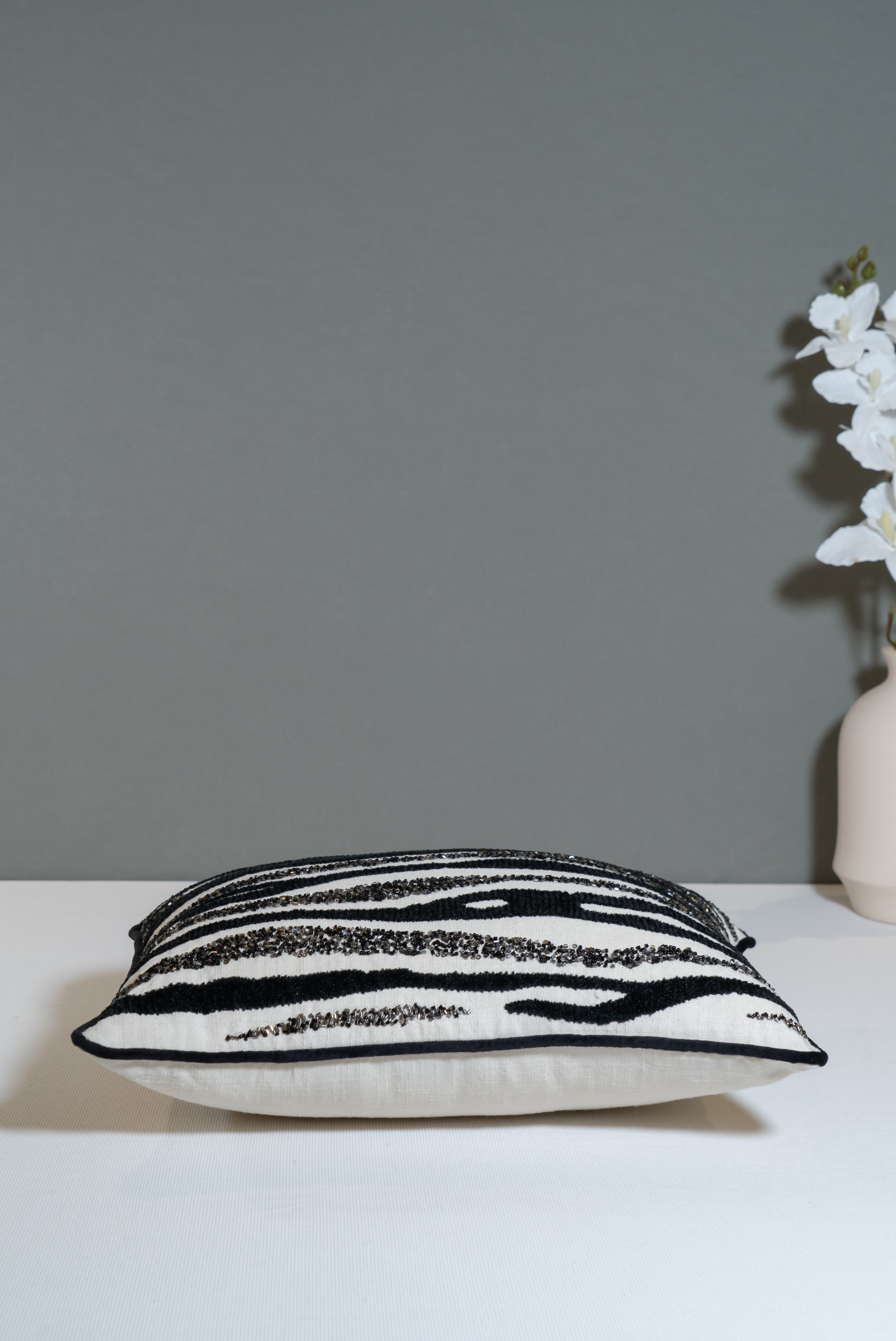 Zebra Mirage Handcrafted Cushion Cover