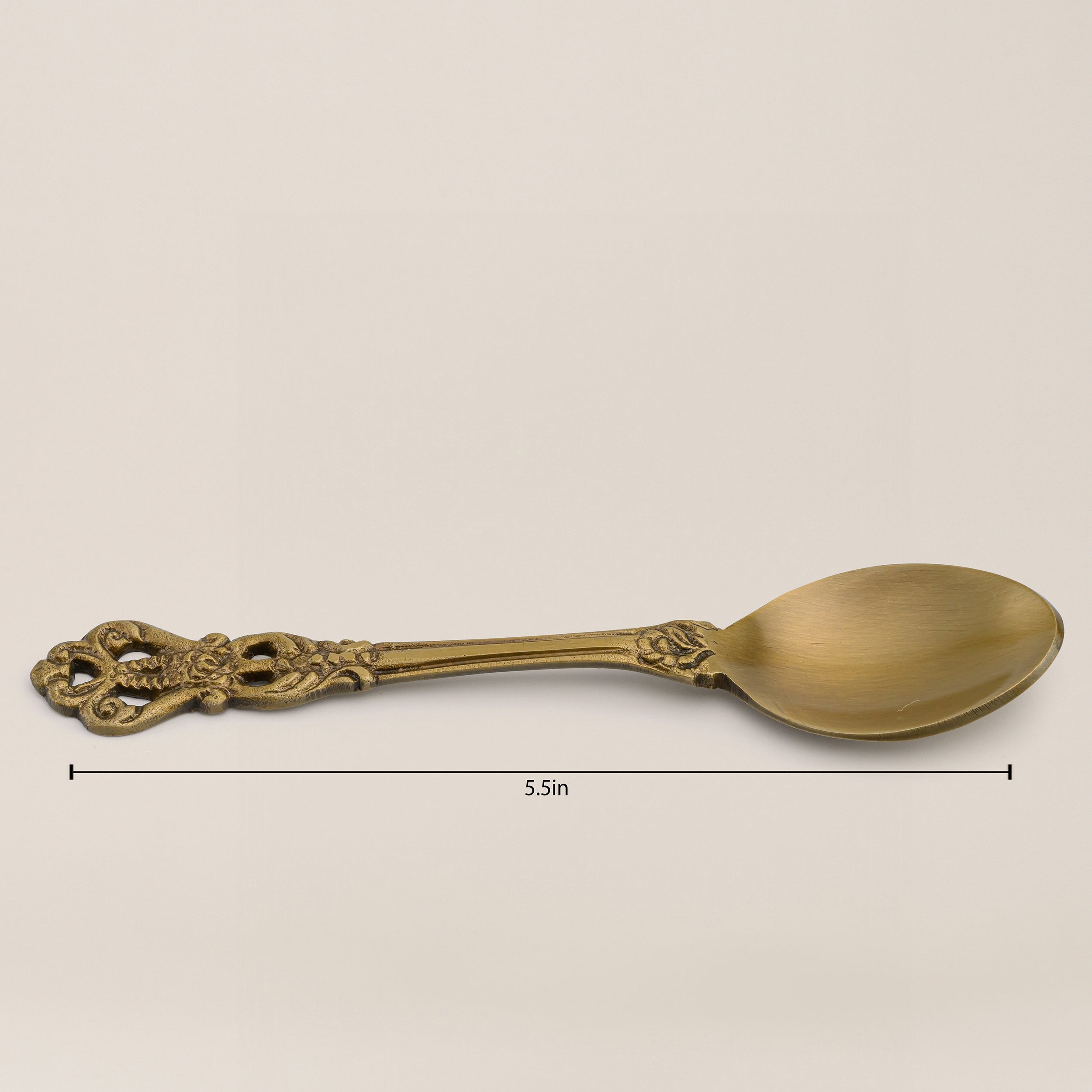 Exquisite Handcrafted Brass Spoons with Carved Design