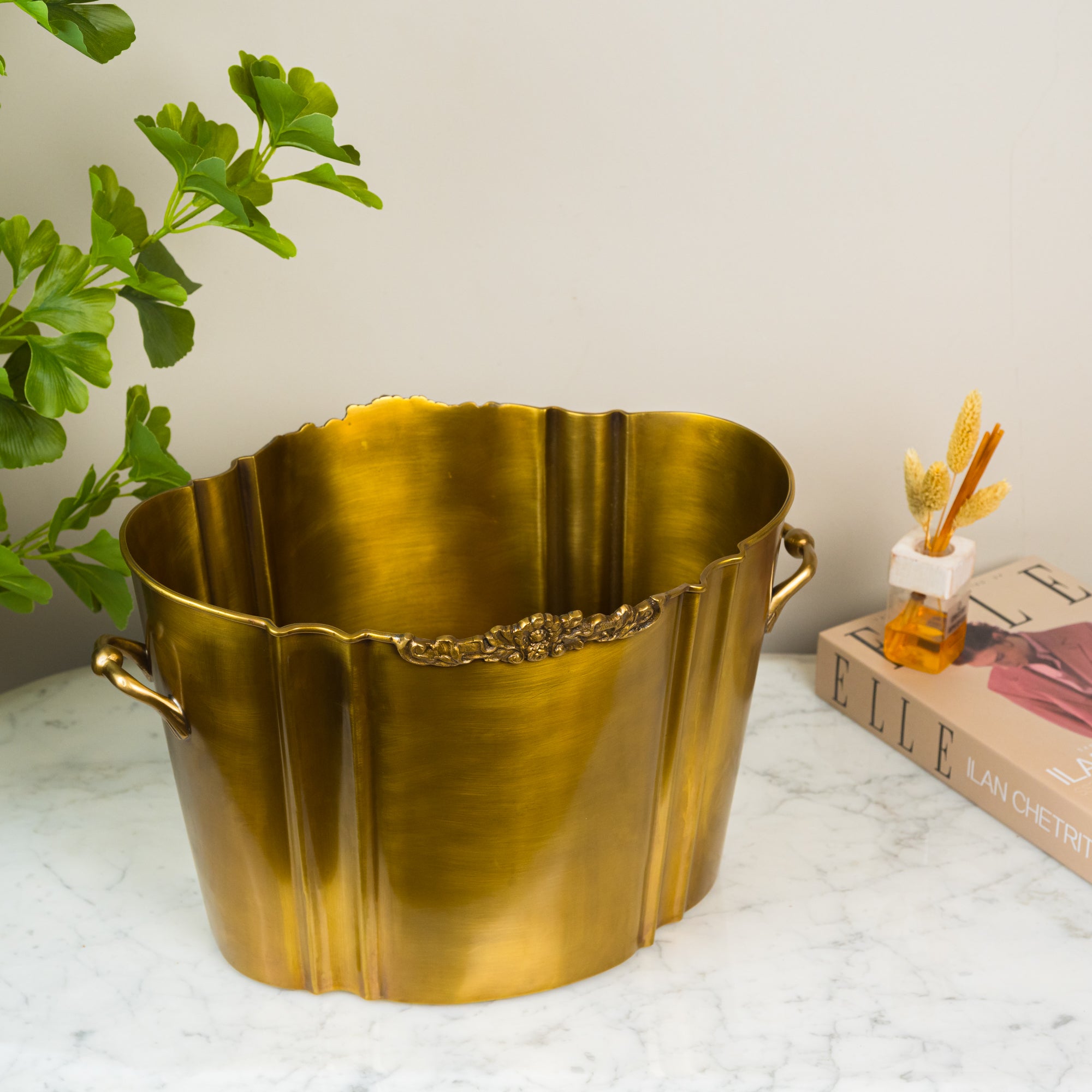 Antique Style Brass Champagne Bucket Large
