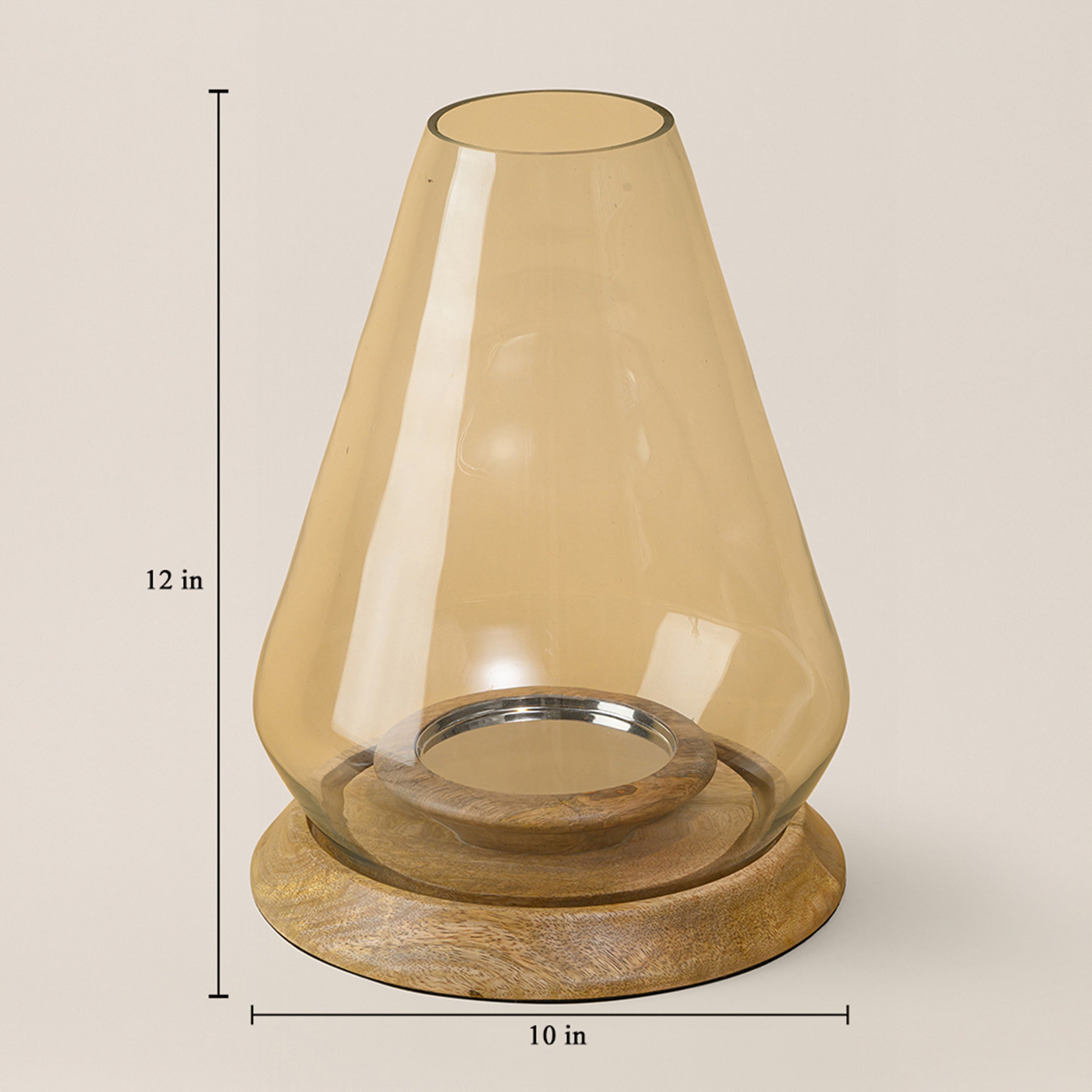 TAPER CHIMNEY WOODEN CANDLE HOLDER MEDIUM