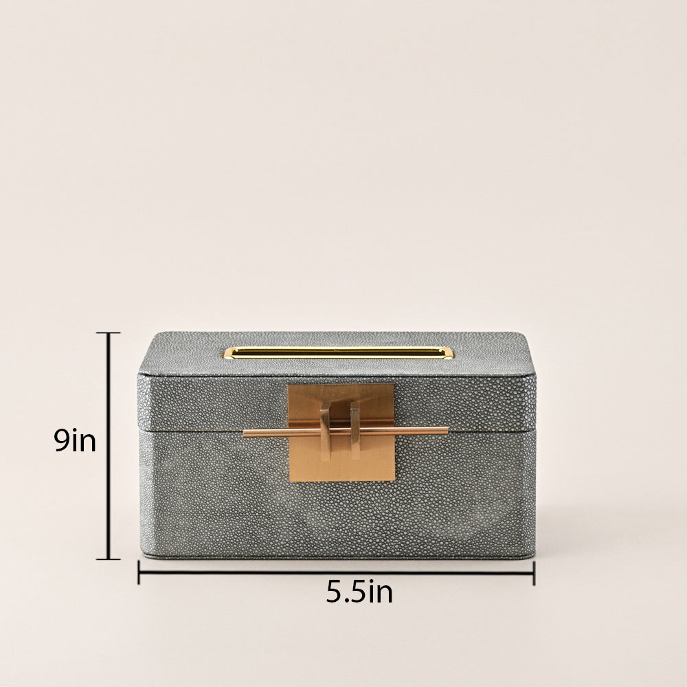 RECTANGULAR LEATHER TISSUE BOX