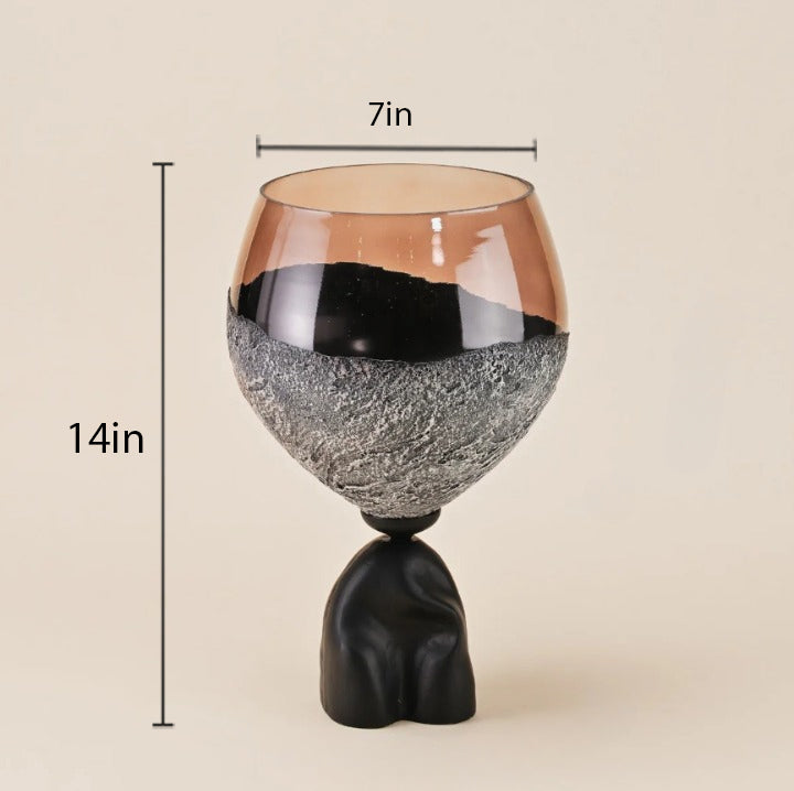 LUNAR ELEGANCE GLASS VASE