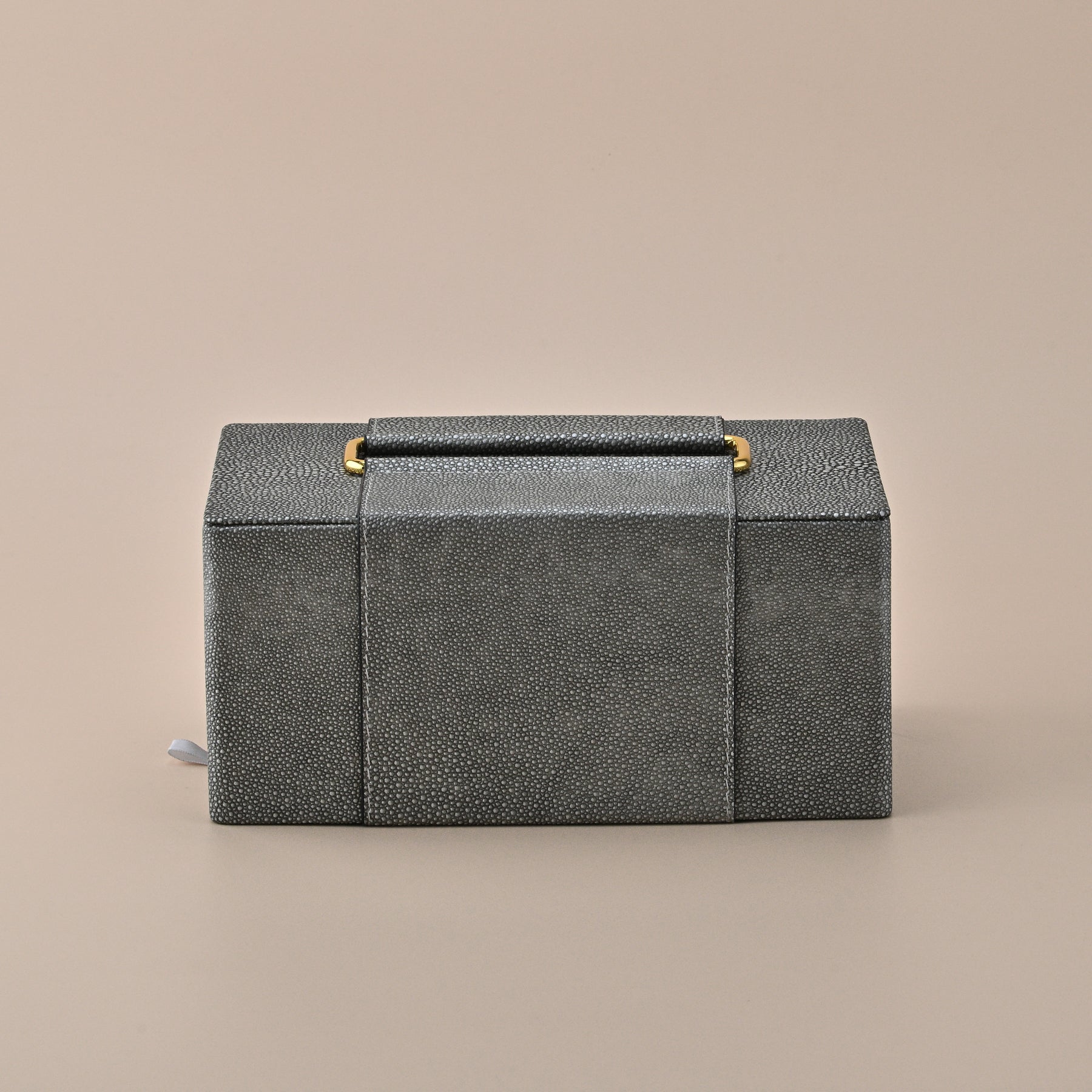  GREY  LEATHER TISSUE BOX