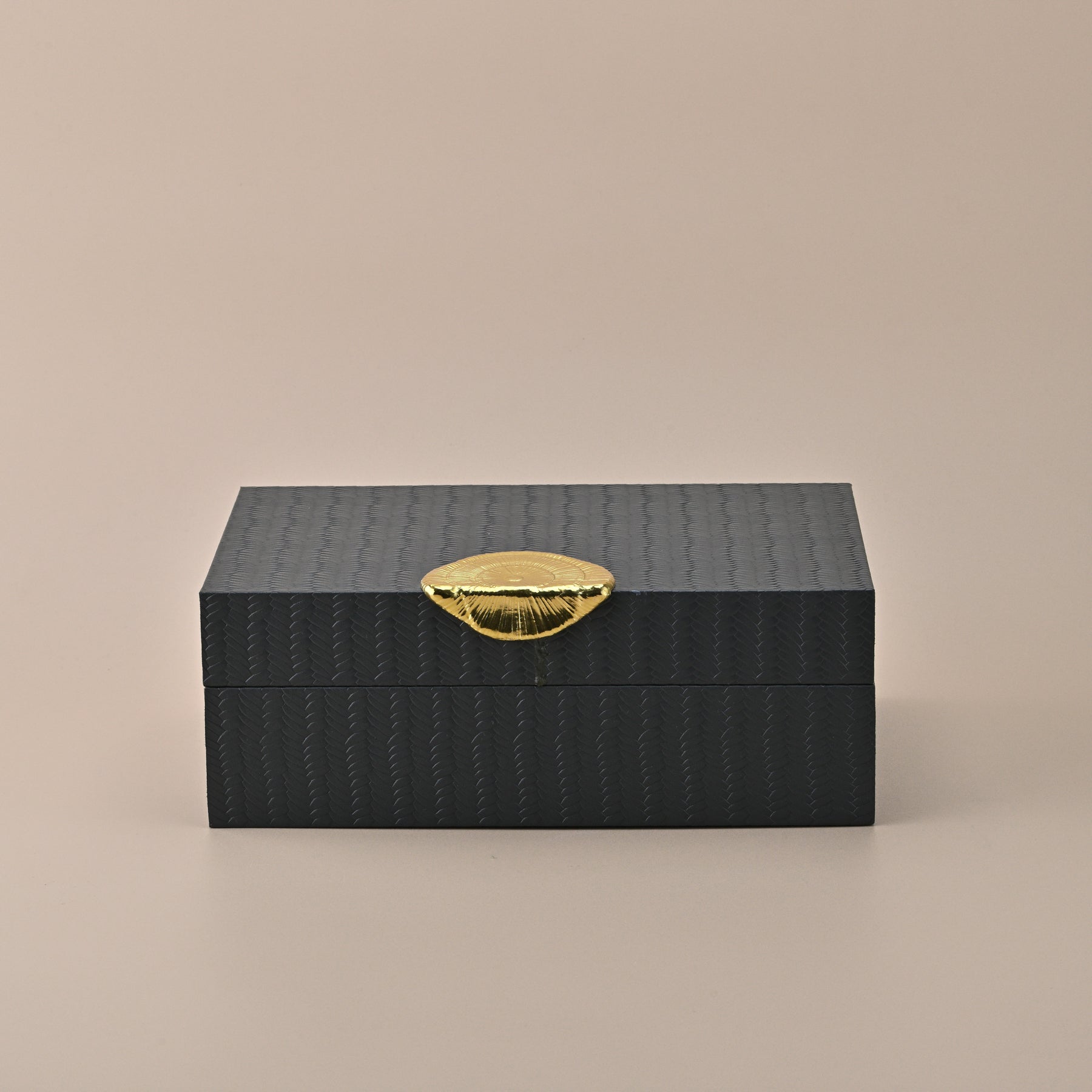 GREY STROAGE BOX  WITH GOLDEN DESIGN HANDLE LARGE