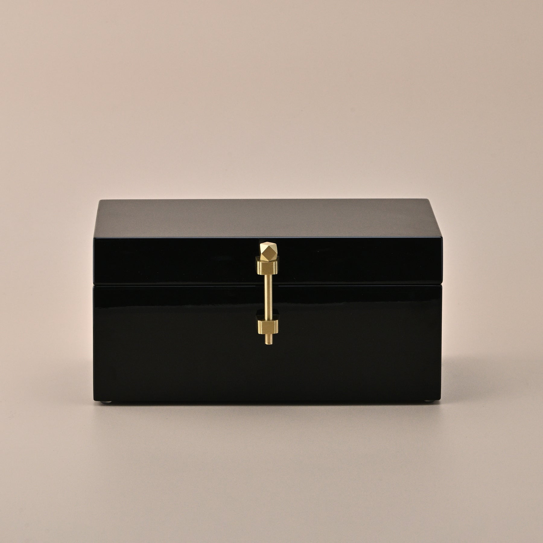 BLACK STORAGE BOX WITH GOLDEN  HANDLE