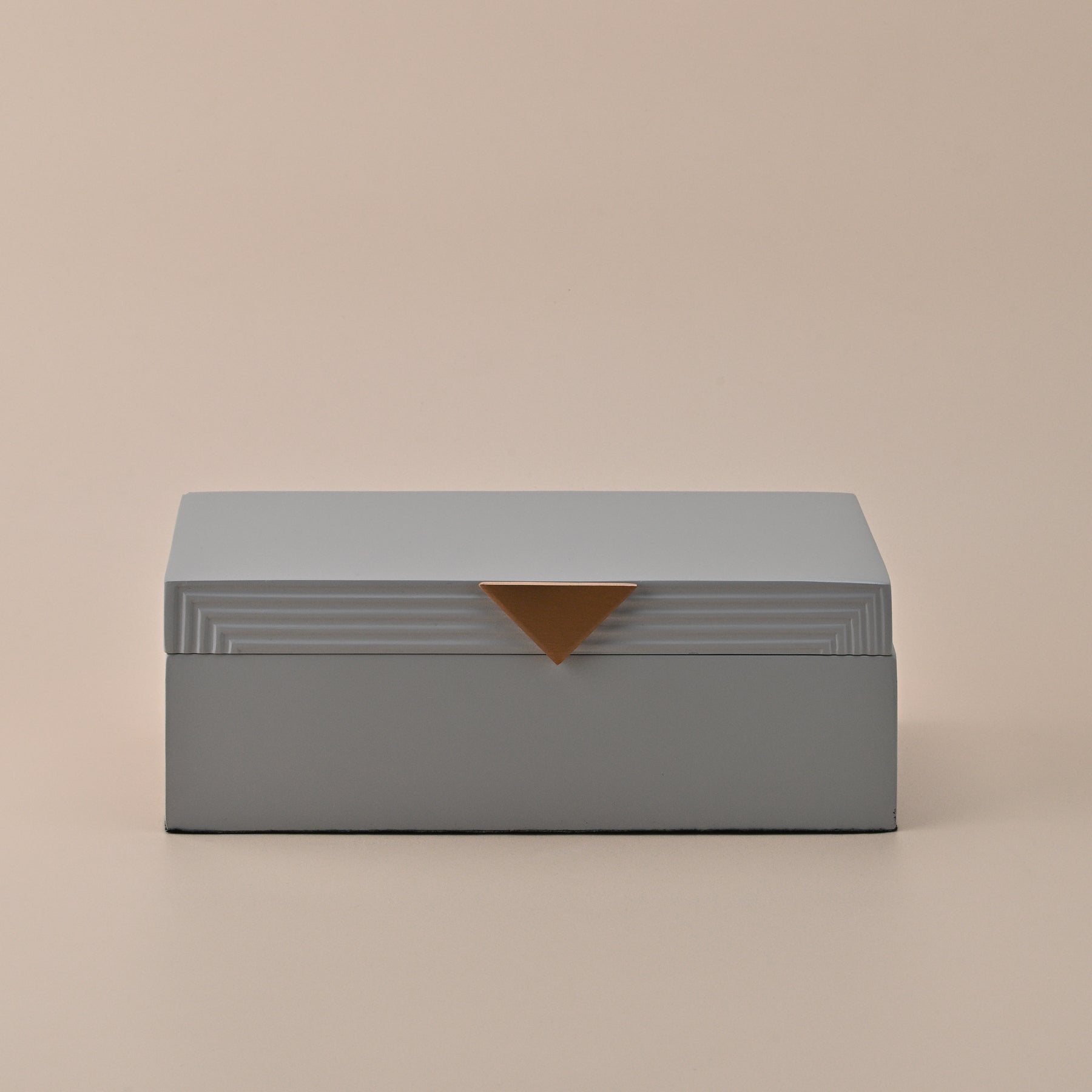 GREY STROAGE BOX  WITH GOLDEN DESIGN HANDLE LARGE