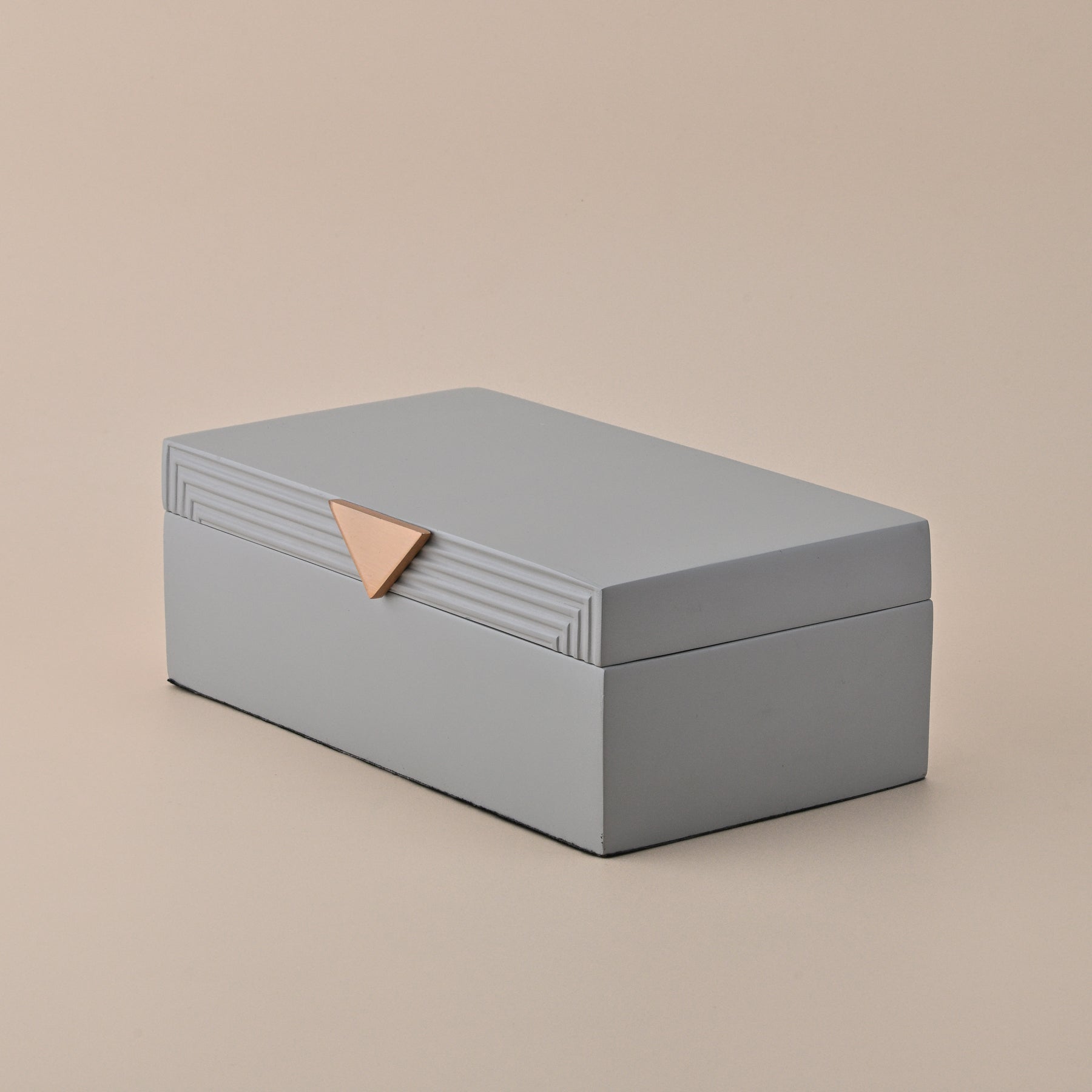 GREY STROAGE BOX  WITH GOLDEN DESIGN HANDLE LARGE