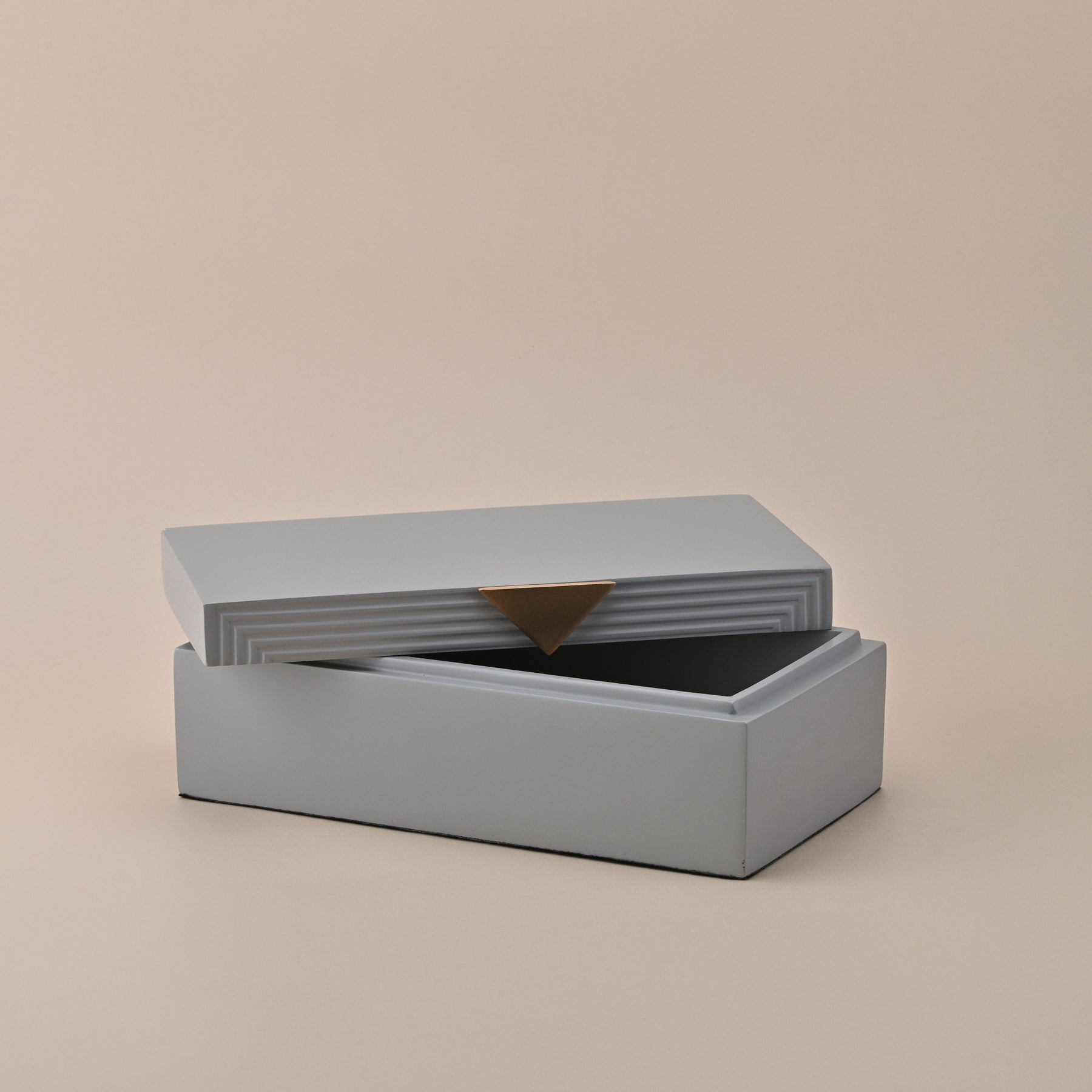 GREY STROAGE BOX  WITH GOLDEN DESIGN HANDLE LARGE