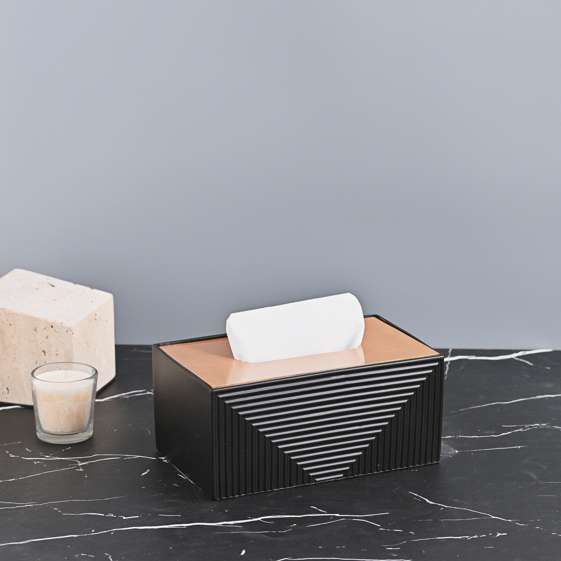 GEOMATIC BLACK TISSUE BOX 