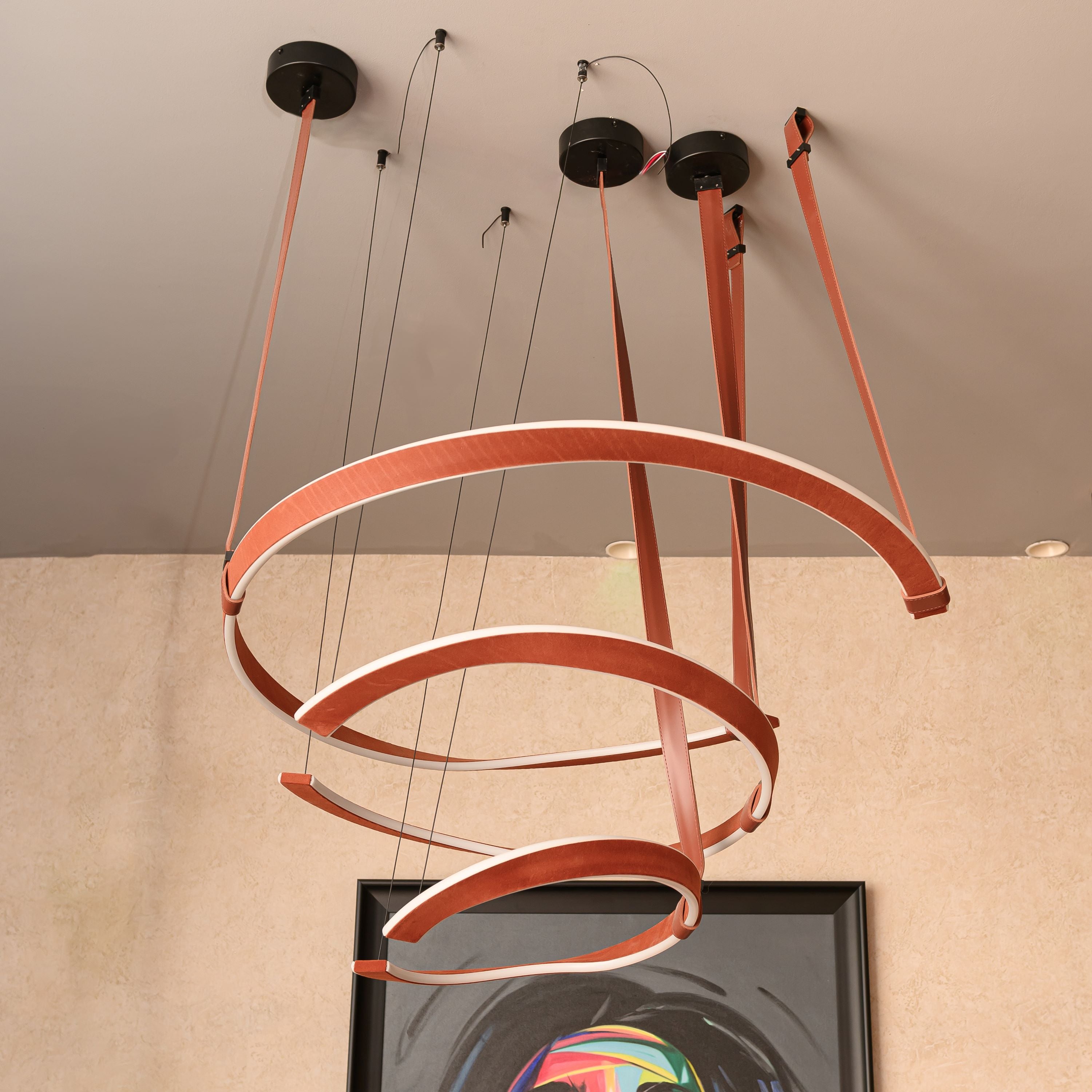 MODERN LEATHER CHANDELIER