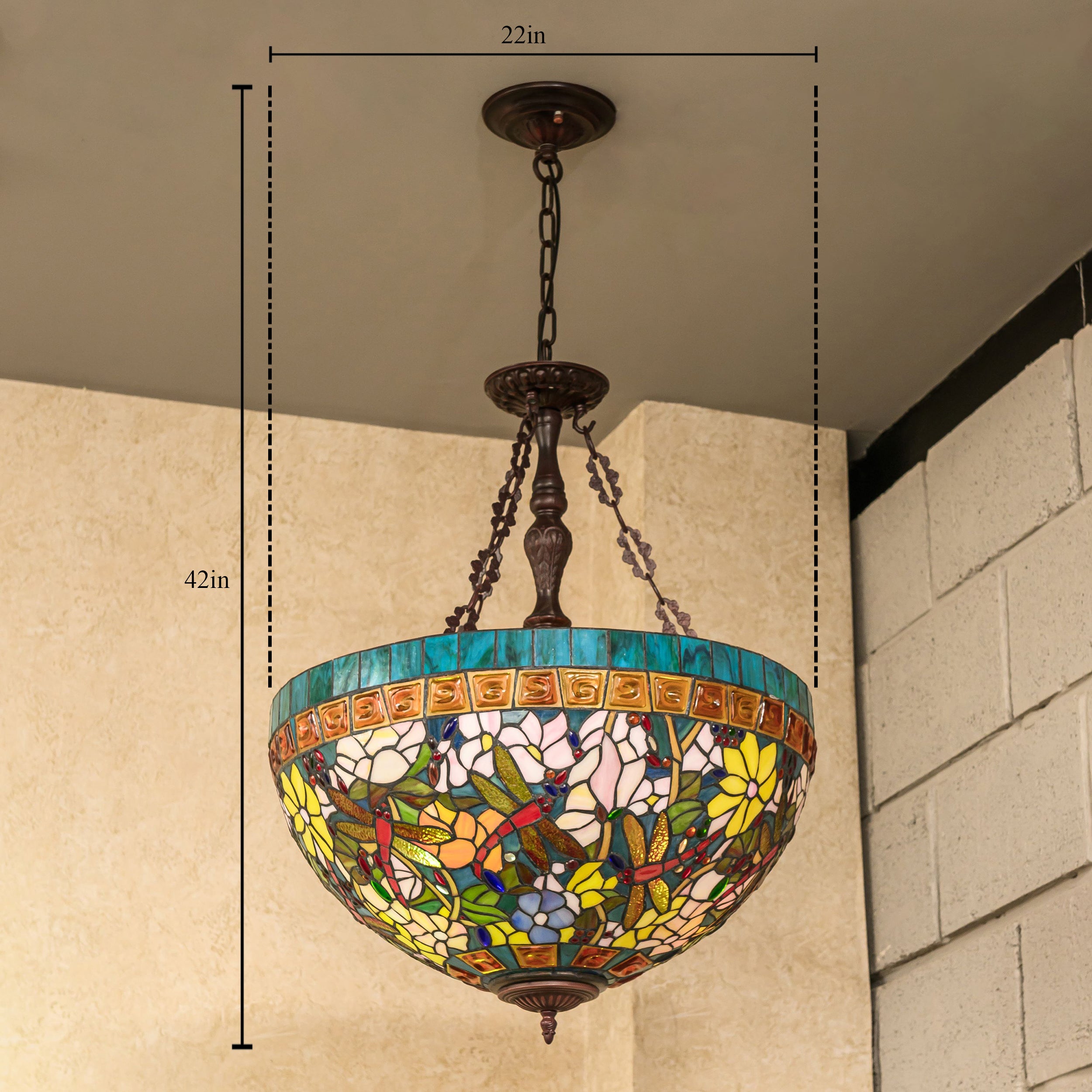 BLUE BORDER CLASSIC CHANDELIER