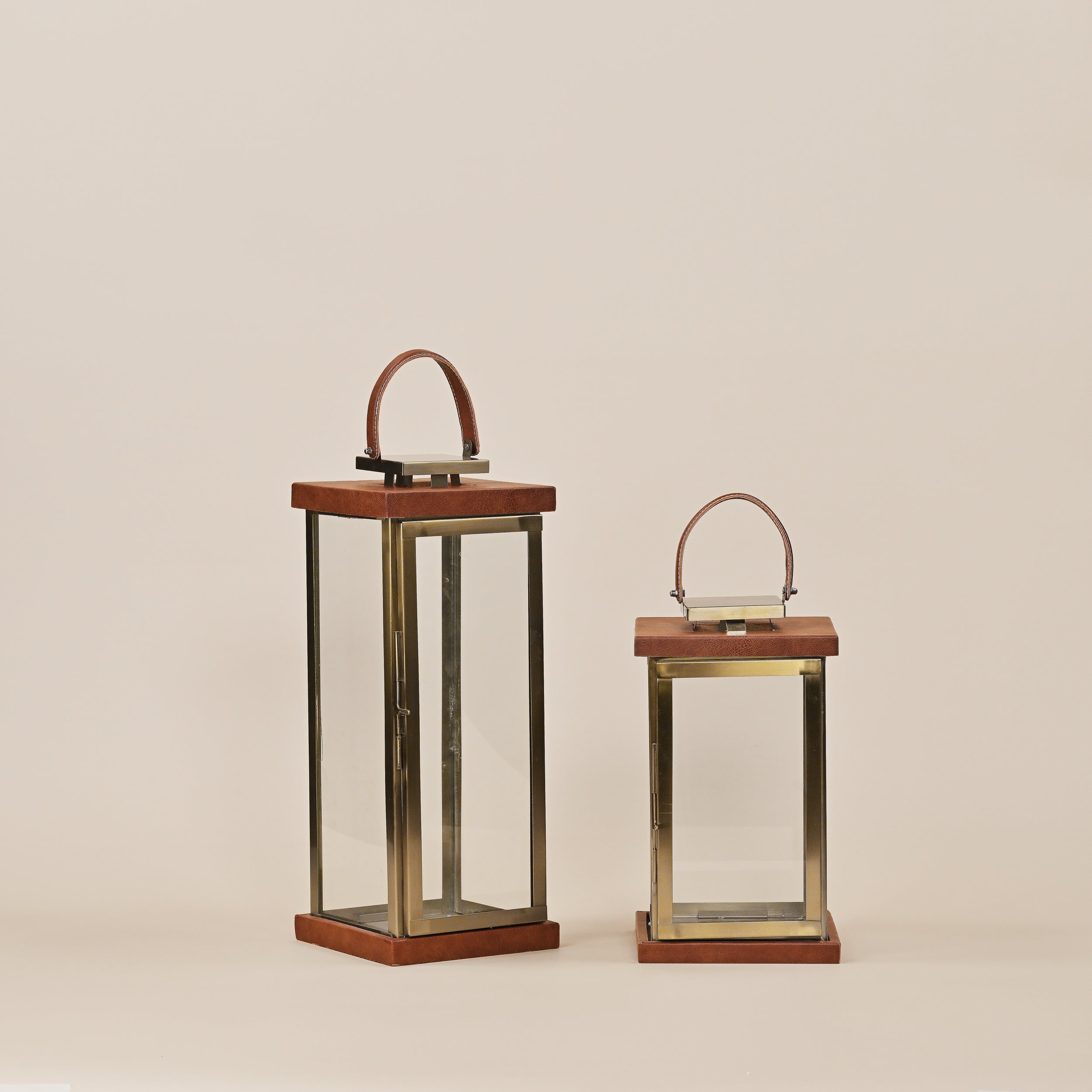 LEATHER & STEEL LANTERNS SMALL