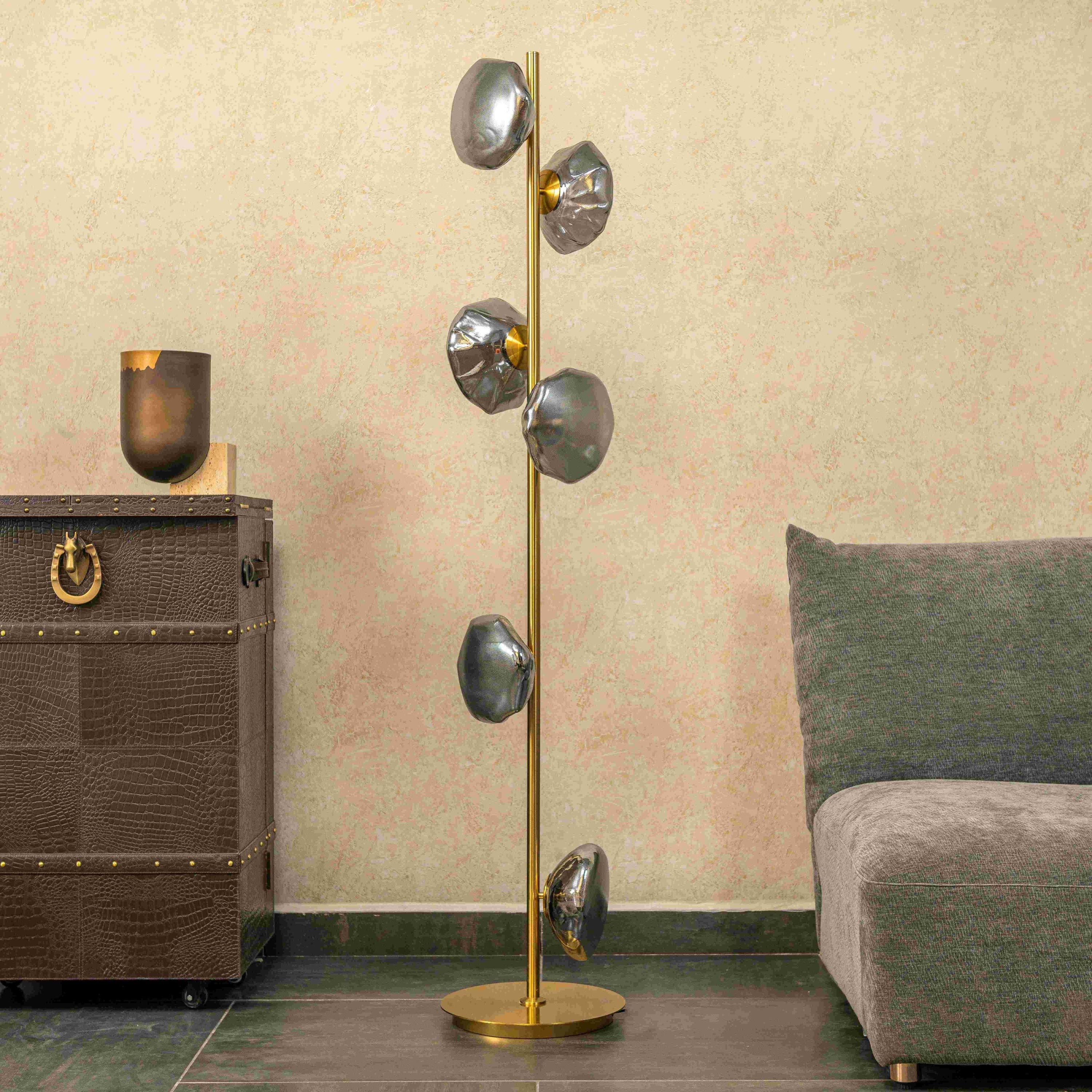 IRON GLASS FLOOR LAMP