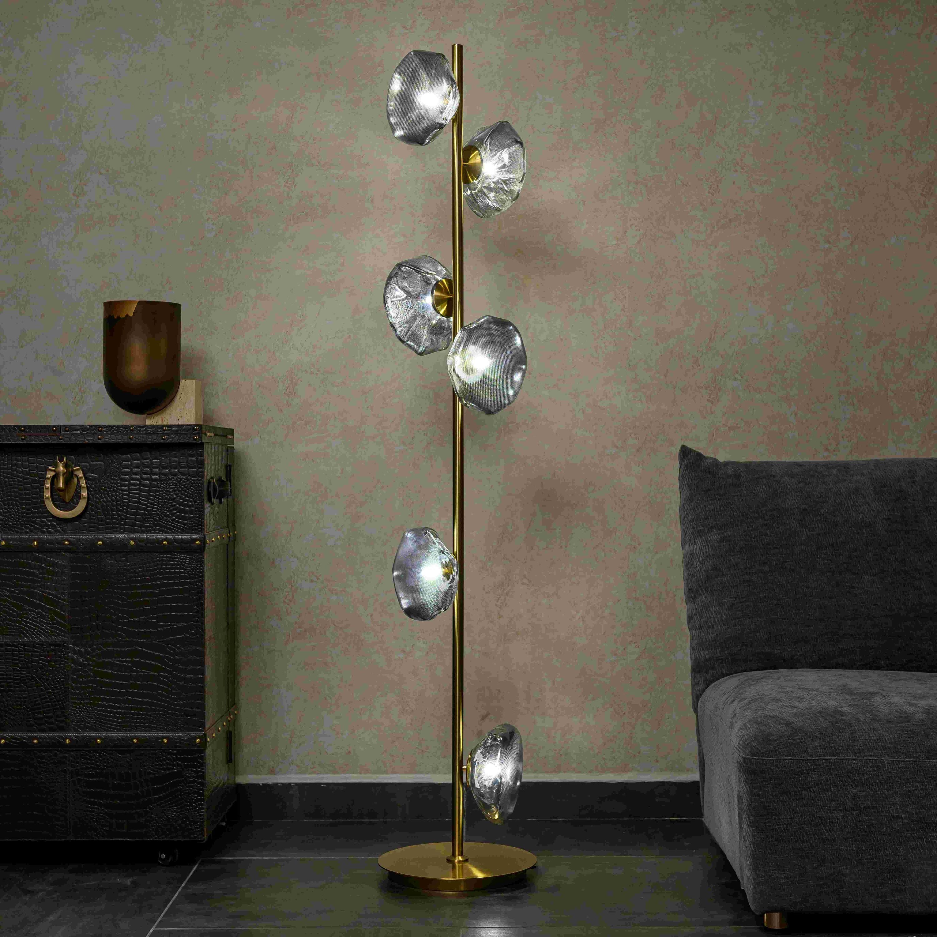 IRON GLASS FLOOR LAMP