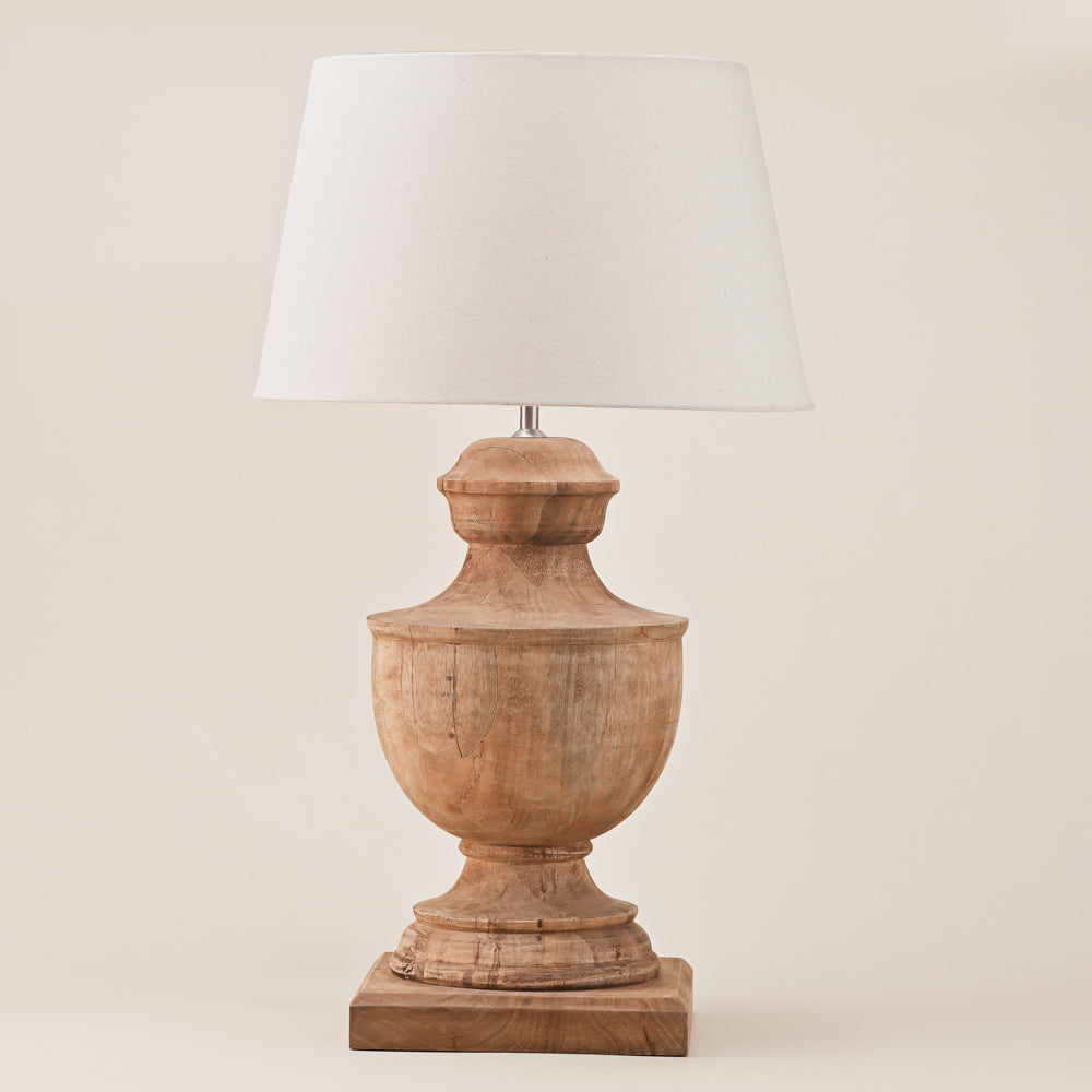 FRENCH STYLE , PATINA FINISH SOLID WOOD TABLE LAMP