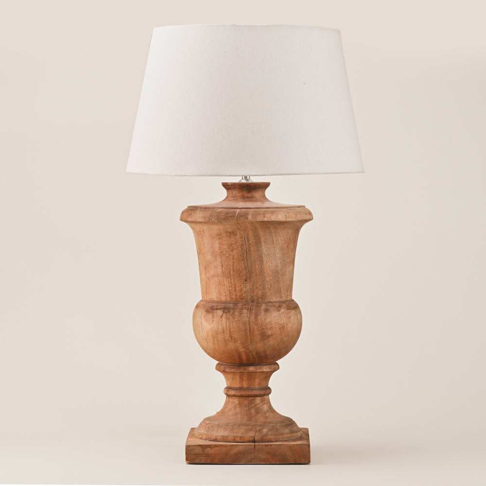 FRENCH STYLE , PATINA FINISH SOLID WOOD TABLE LAMP