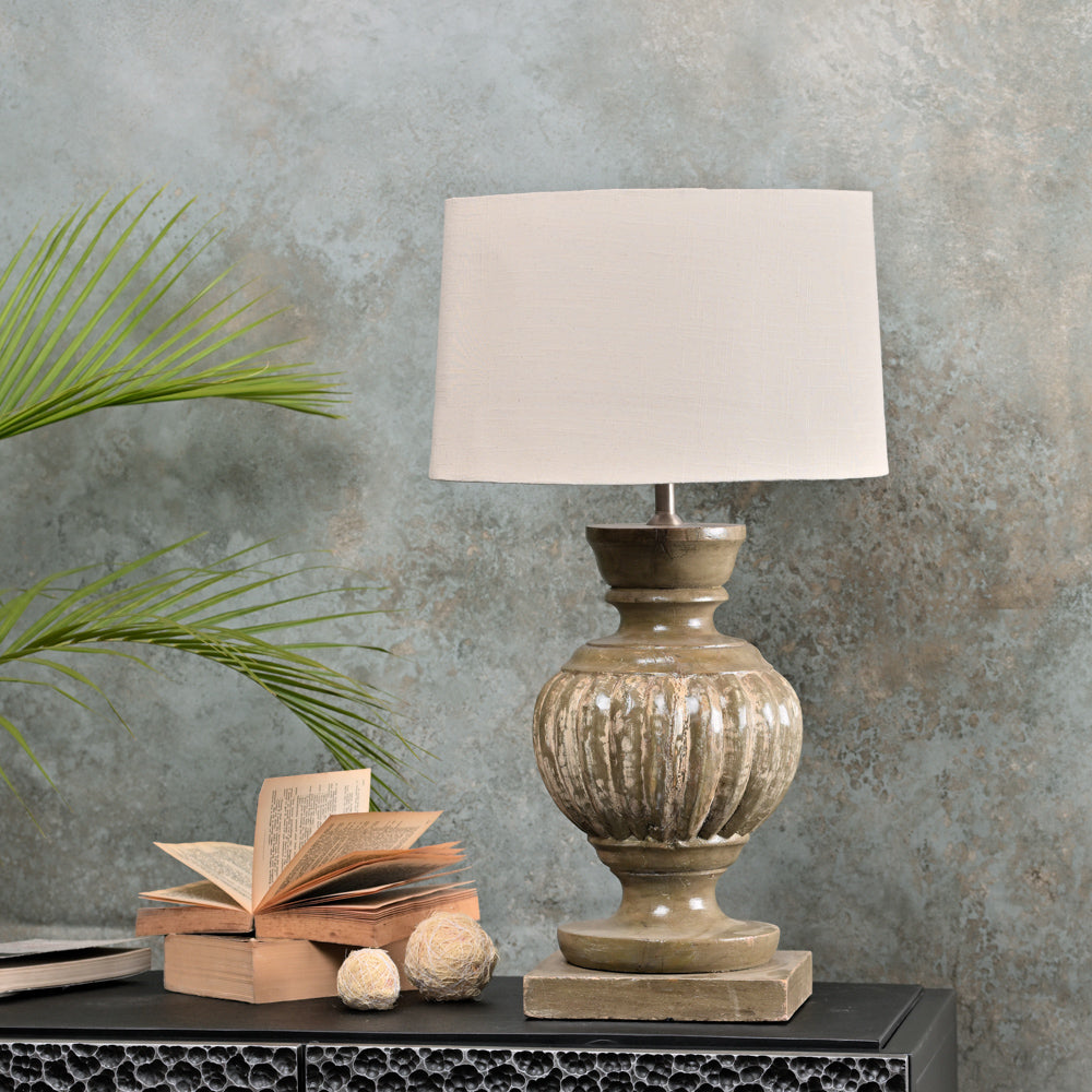 FRENCH STYLE SOLID WOOD TABLE LAMP