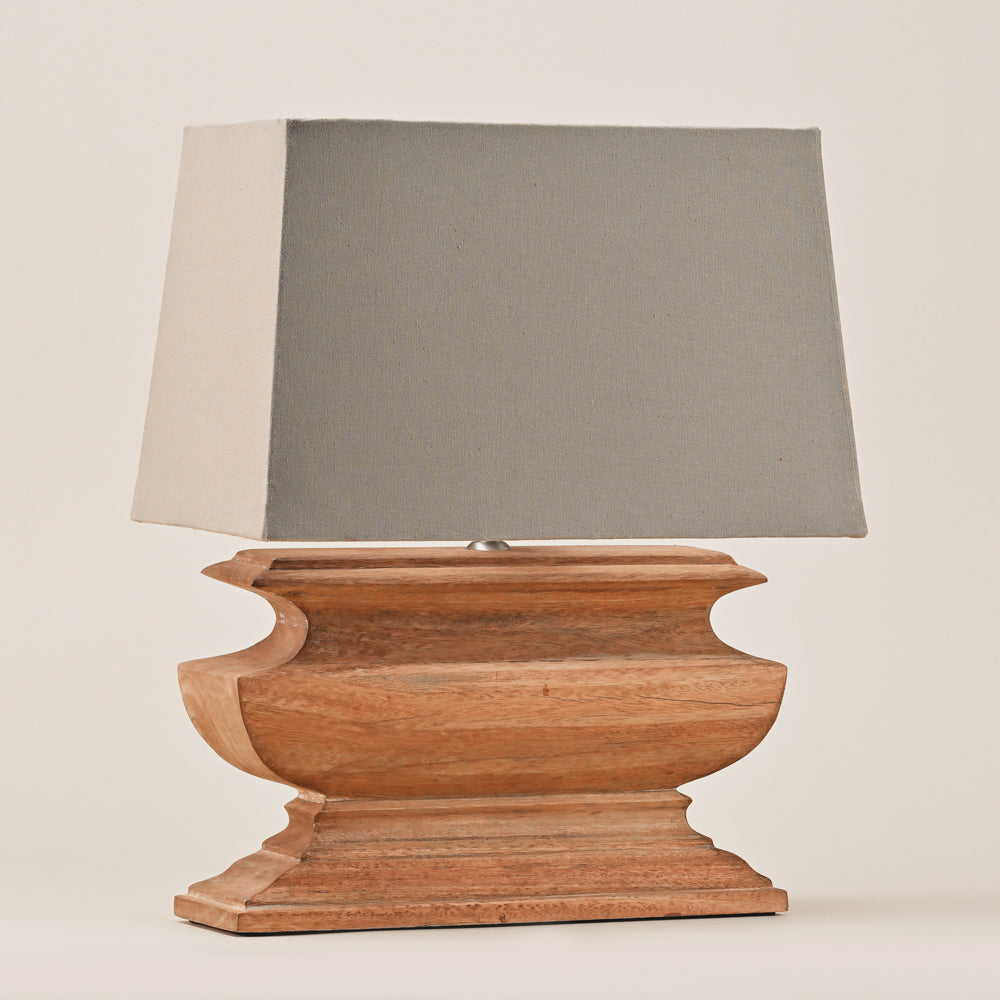 PATINA FINISH WOODEN TABLE LAMP