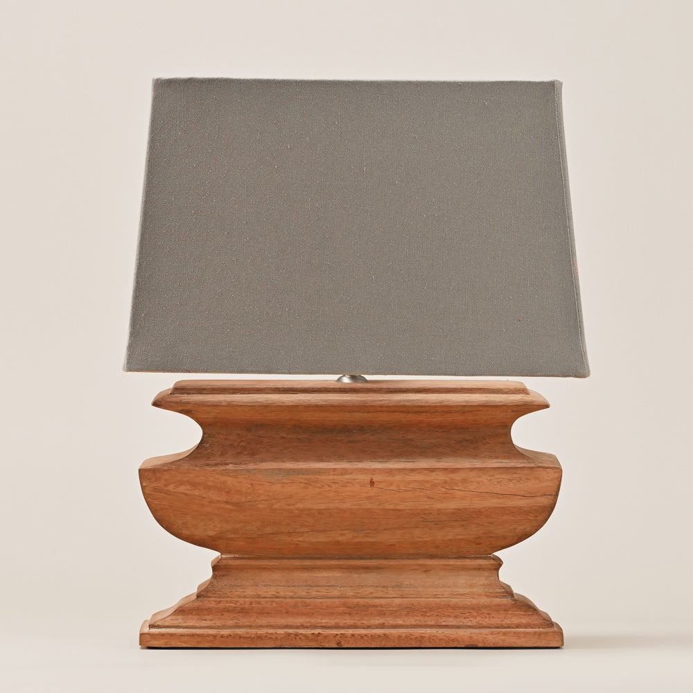 PATINA FINISH WOODEN TABLE LAMP