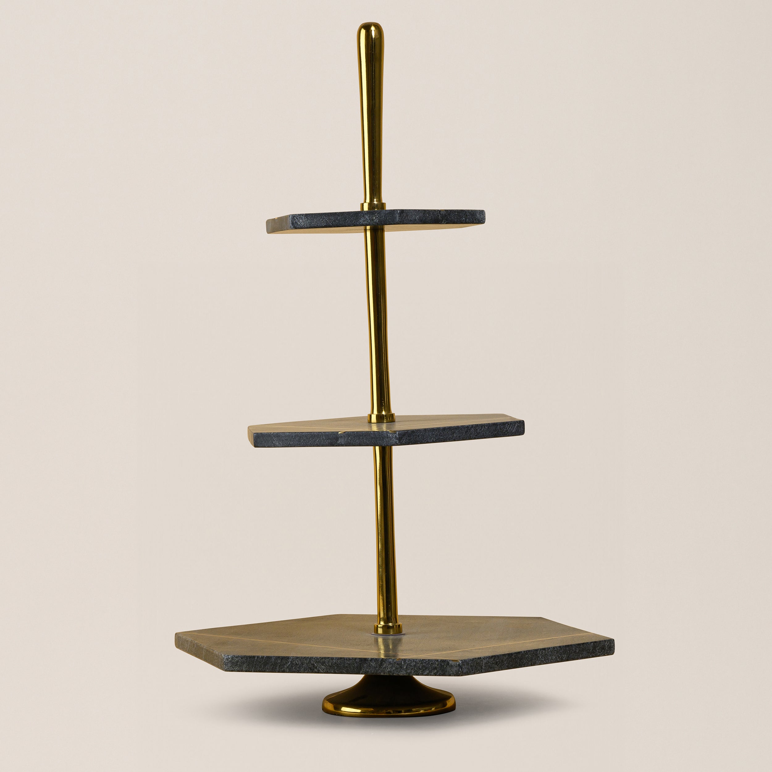 BLACK MARBLE THREE TEIR CAKE STAND