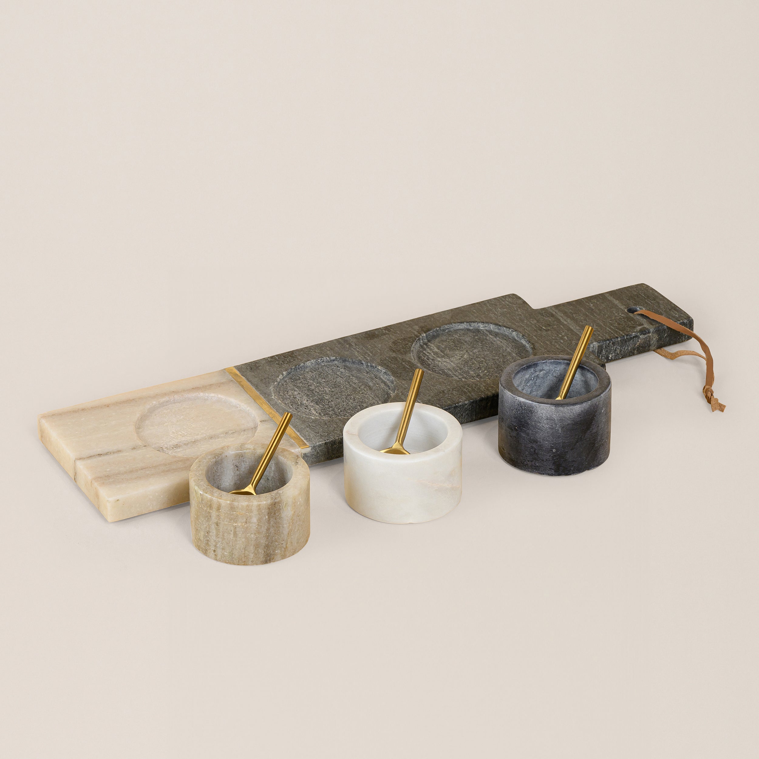 MARBLE CONDIMENT SET