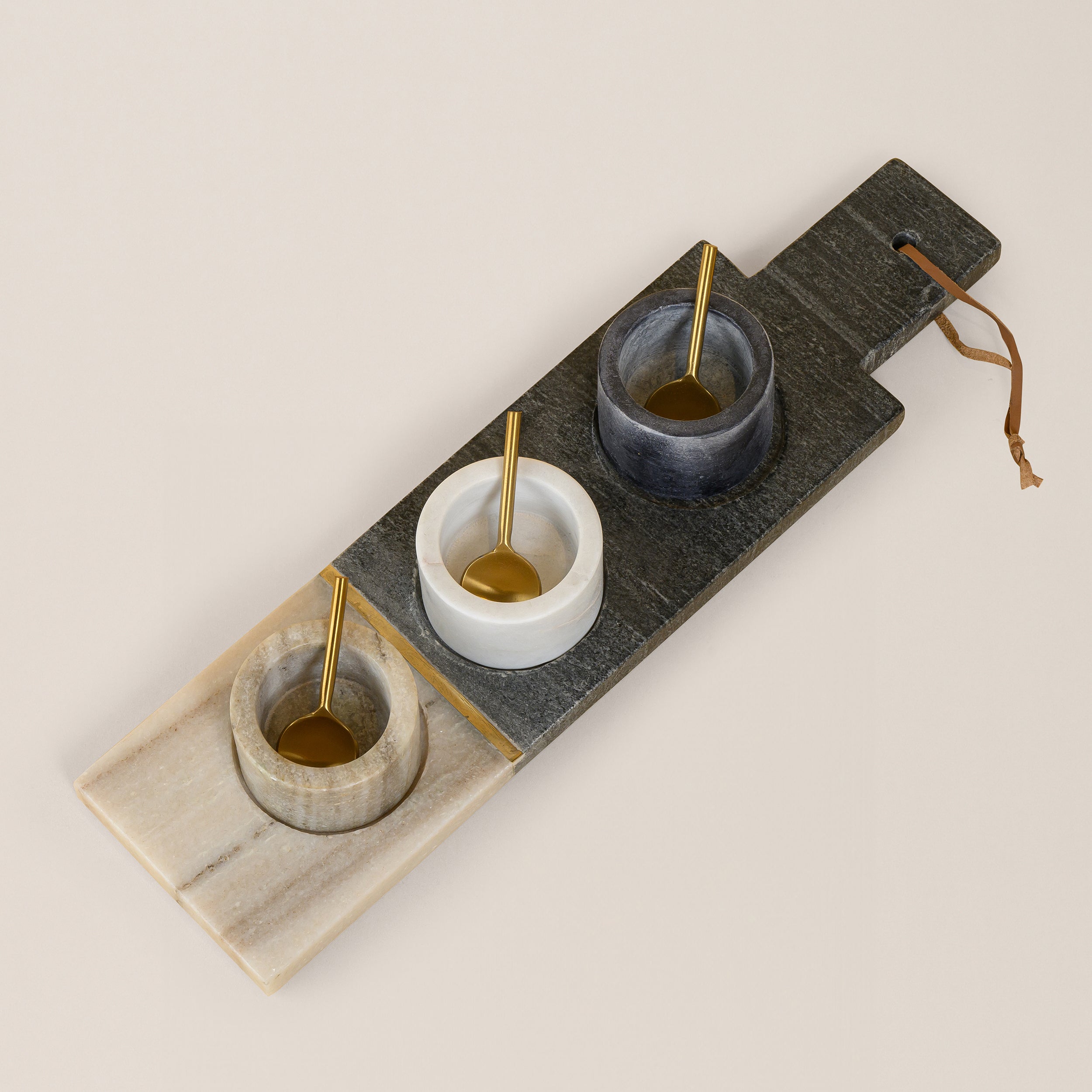 MARBLE CONDIMENT SET