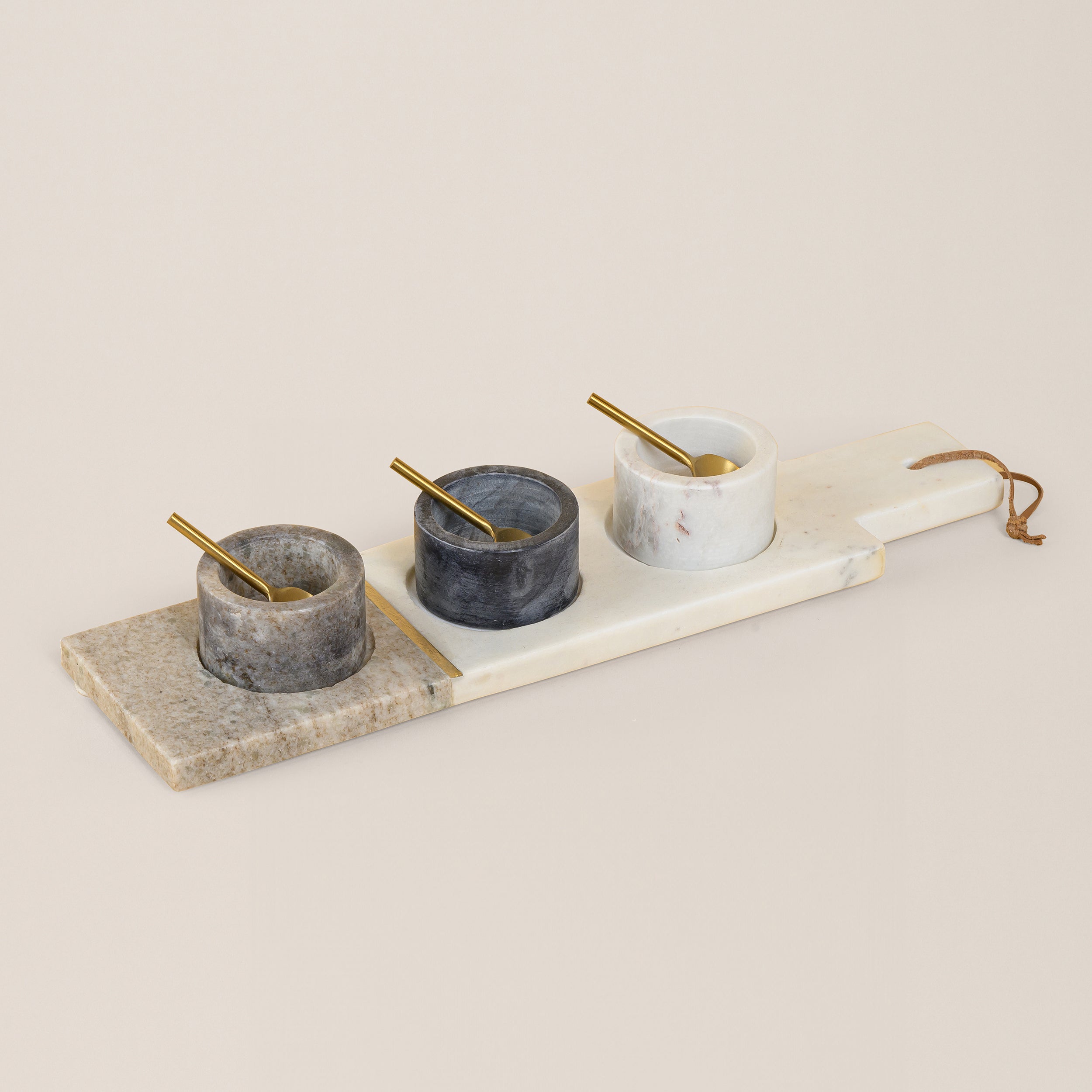 MARBLE CONDIMENT SET