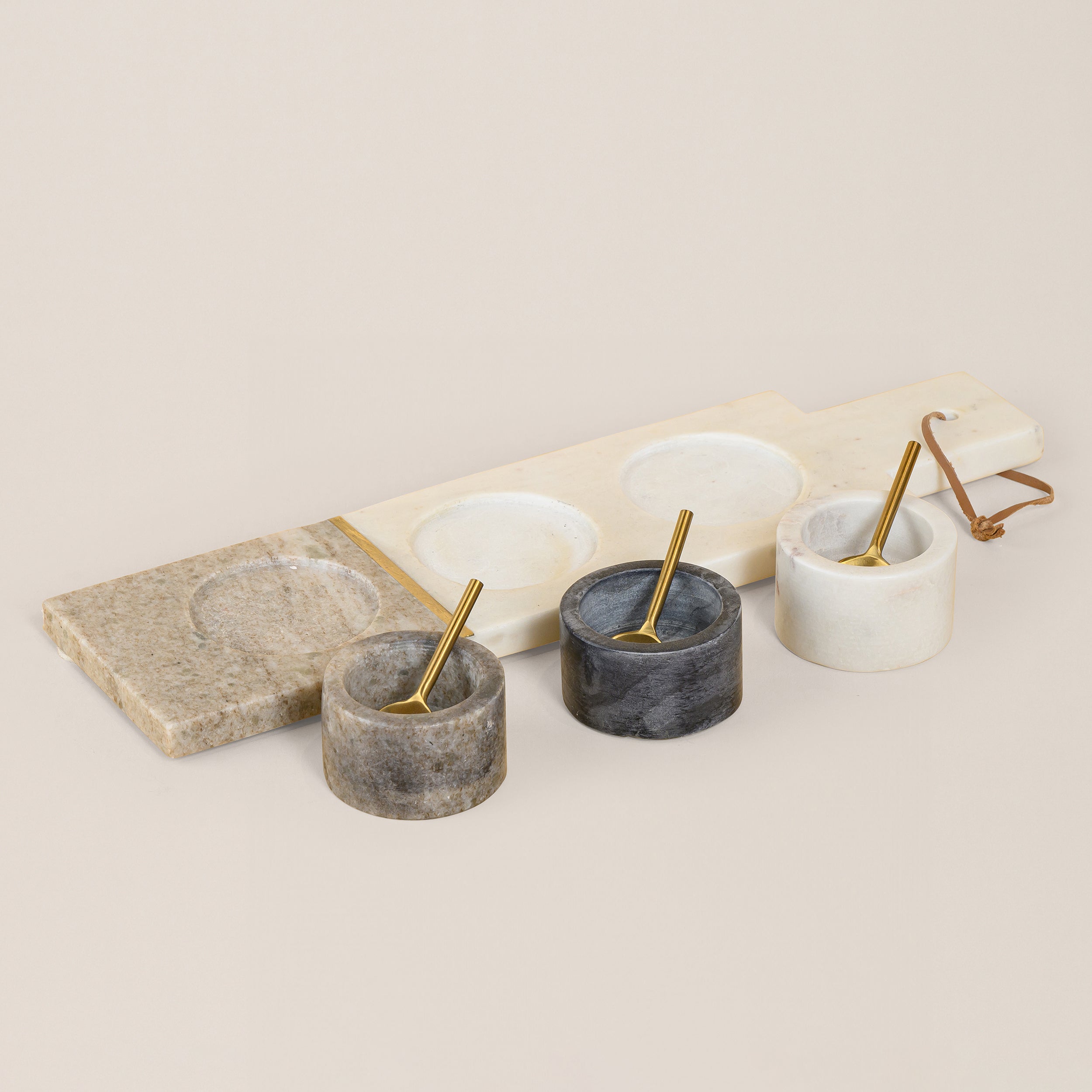 MARBLE CONDIMENT SET