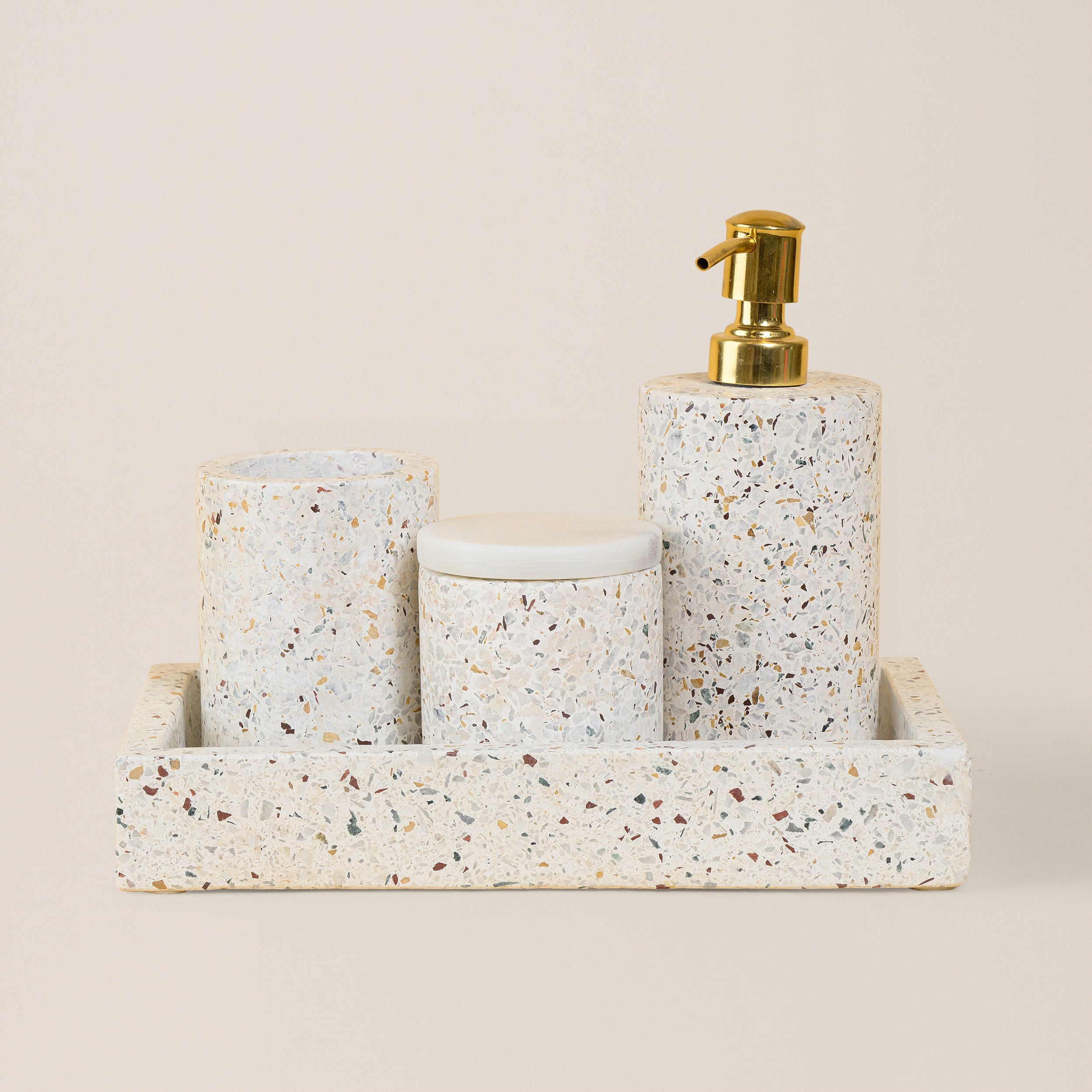 MULTI STONE TARRAZZO BATHROOM SET