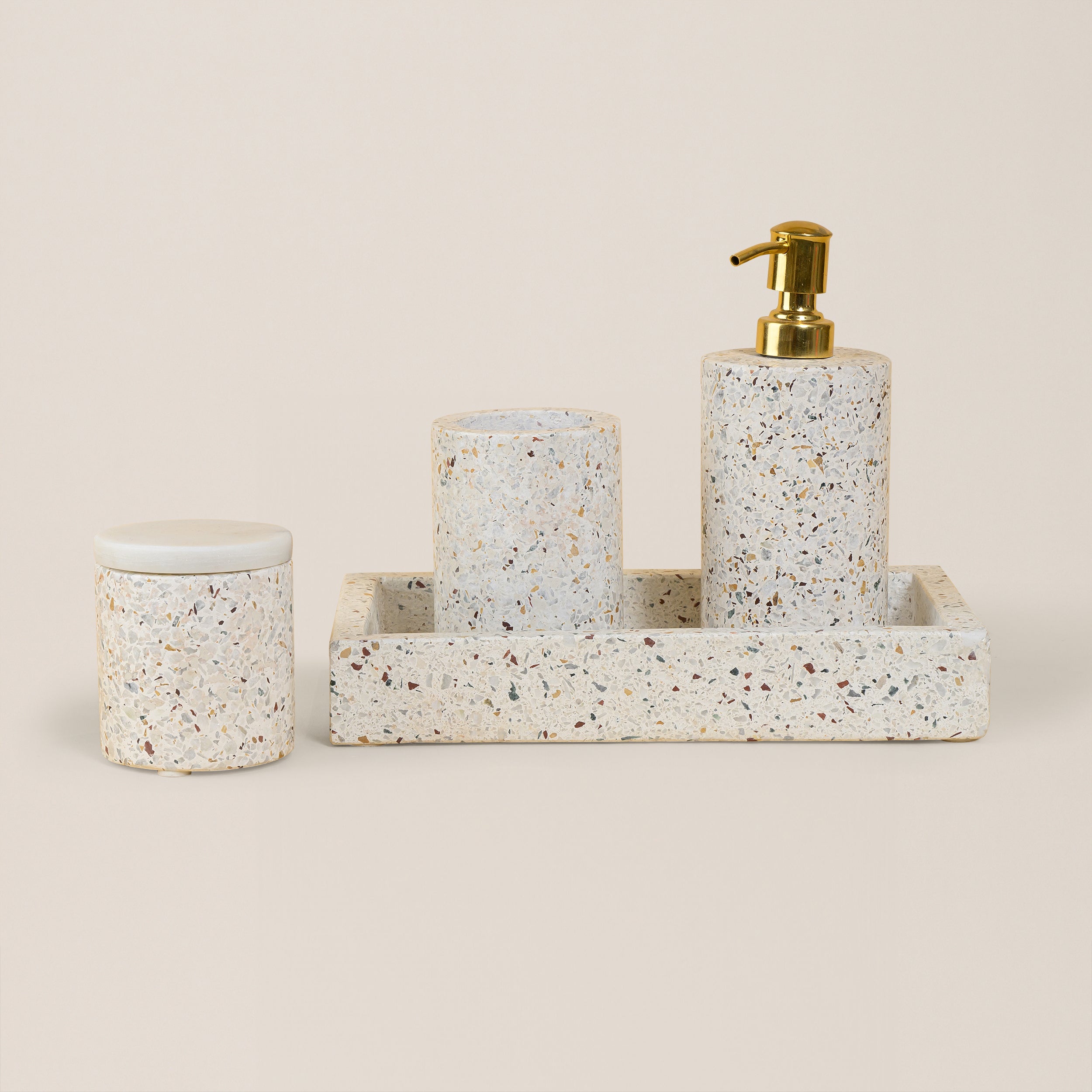 MULTI STONE TARRAZZO BATHROOM SET