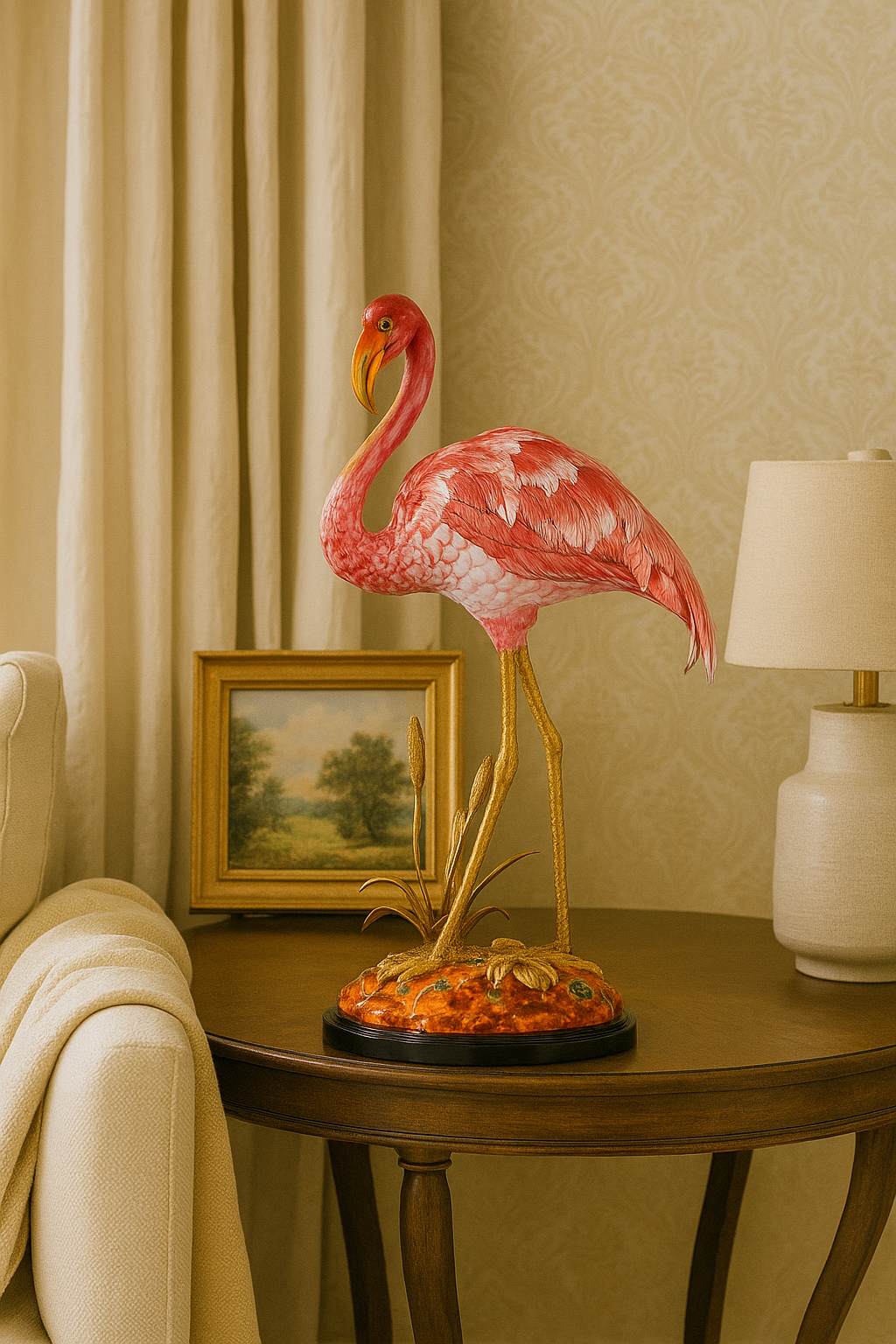 Luxury Flamingo Figurine – Handcrafted Crystal & Enamel Bird Sculpture | Elegant Home Decor by Kasa Holzer