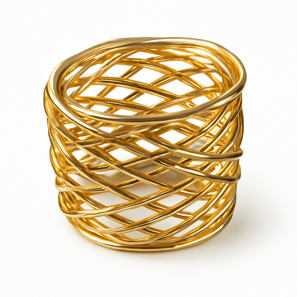 Gold Wire Napkin Ring – Modern Luxury Table Décor | Kasa by Holzer
