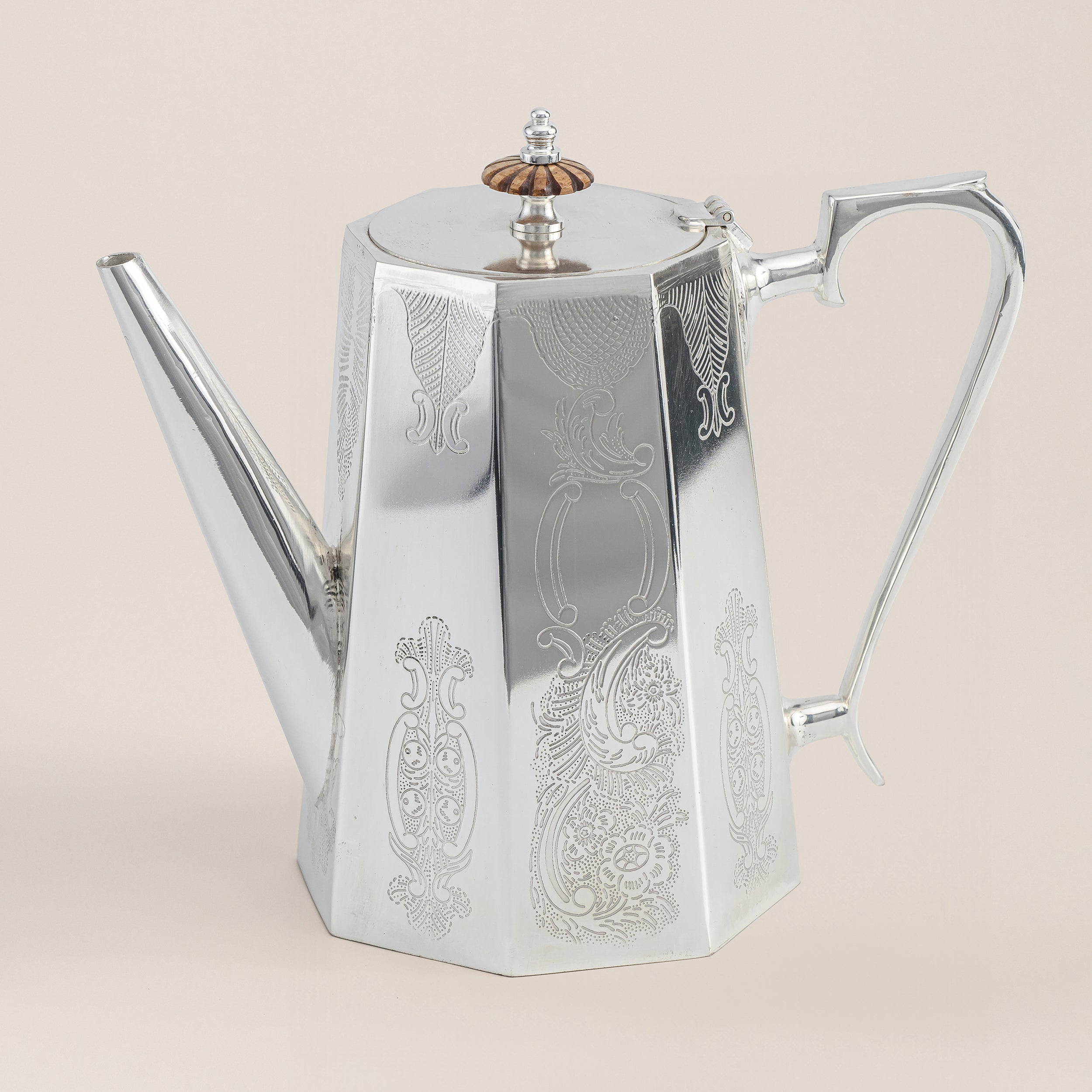 SILVER TEA SET WITH TRAY 5 PC SET 